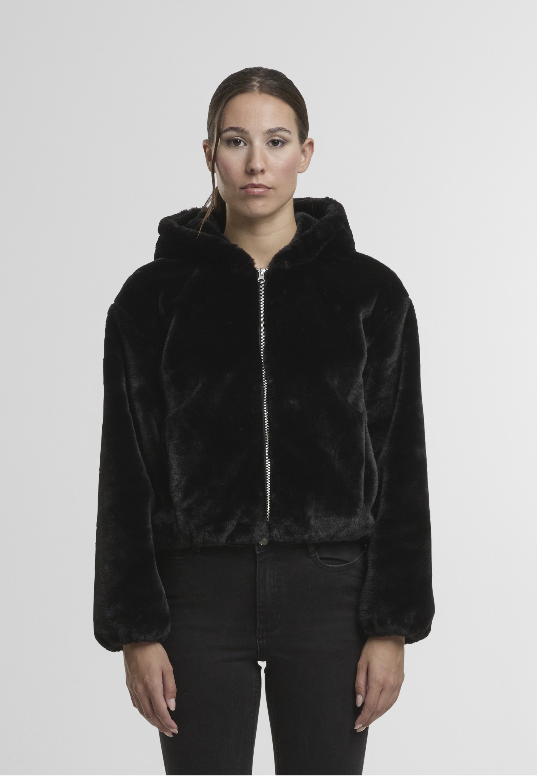 URBAN CLASSICS Sweatjacke »Urban Classics Ladies Full Zip Faux Fur Hoodie«