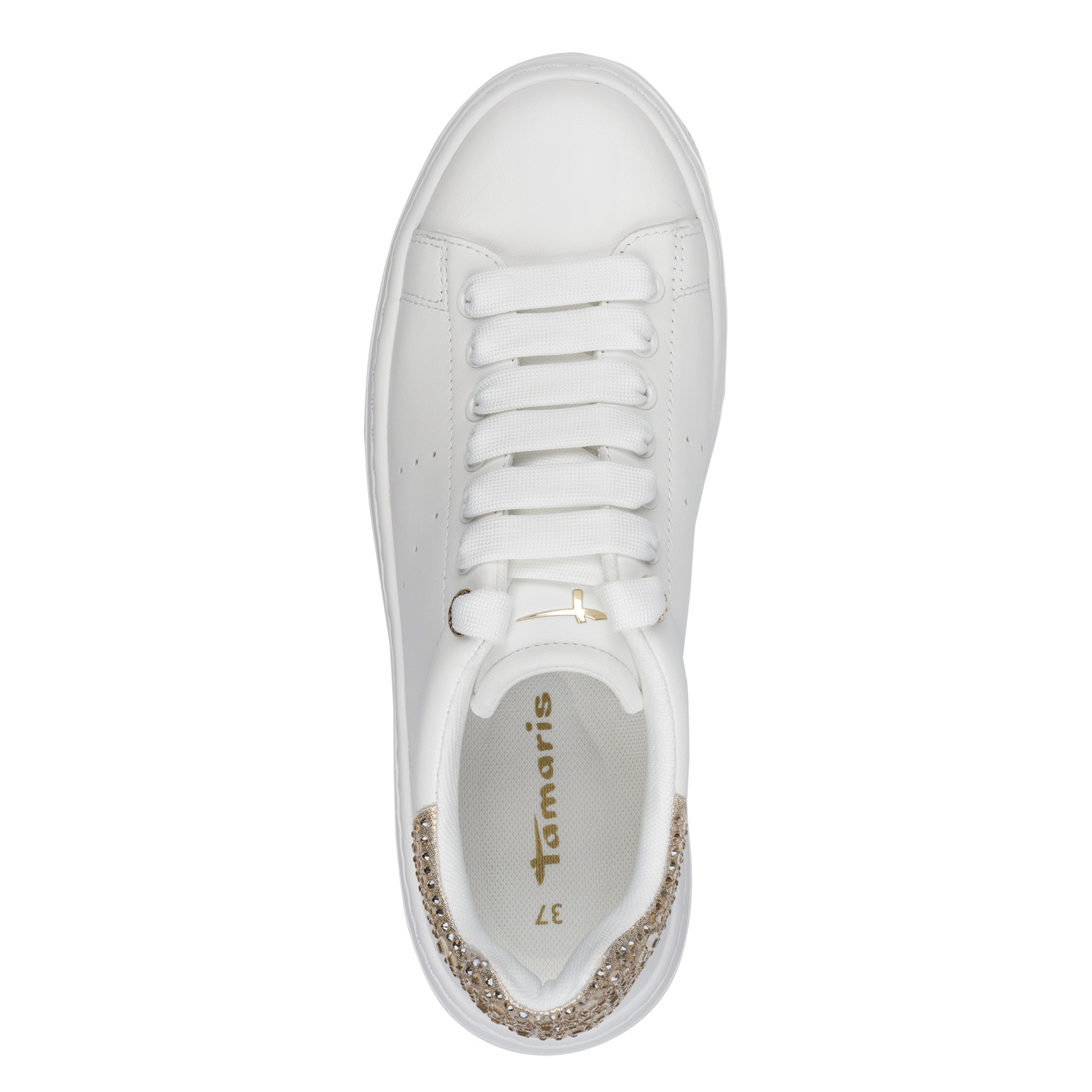 Tamaris Plateausneaker, Schnürschuh, Halbschuh mit auffälligen Schmucksteinen an der Ferse
