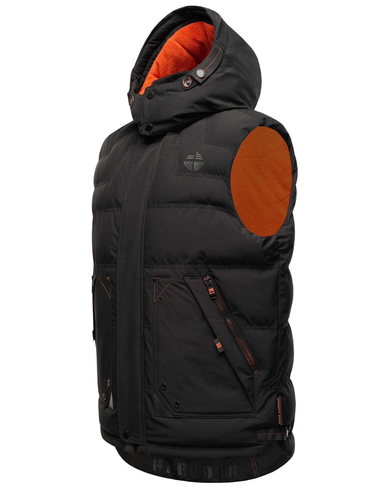 Stone Harbour Steppweste »Egoor«, Sportliche Outdoorweste mit abnehmbarer Kapuze