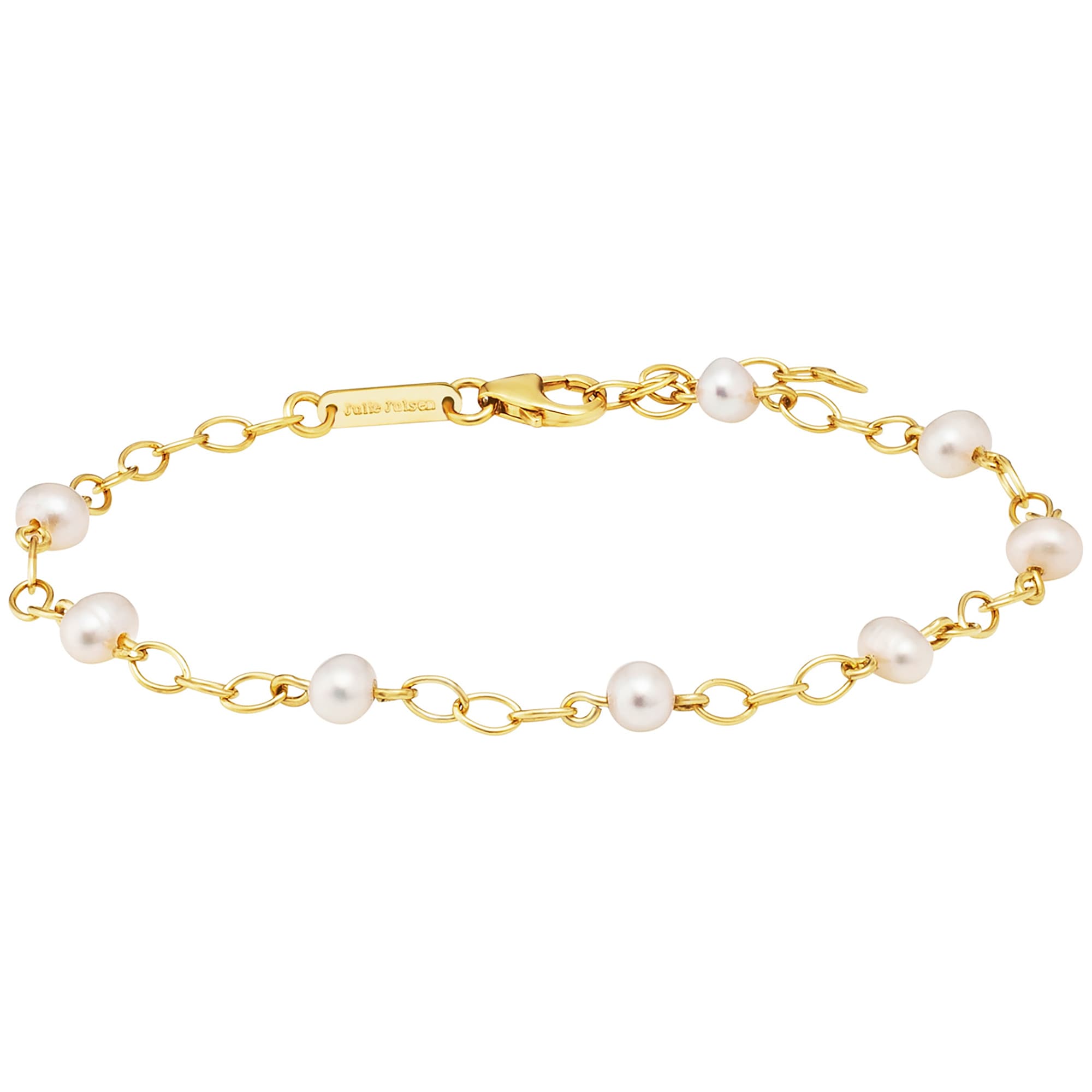 Julie Julsen Armband »925/- Sterling Silber vergoldet 8 Perlen 19cm lang«