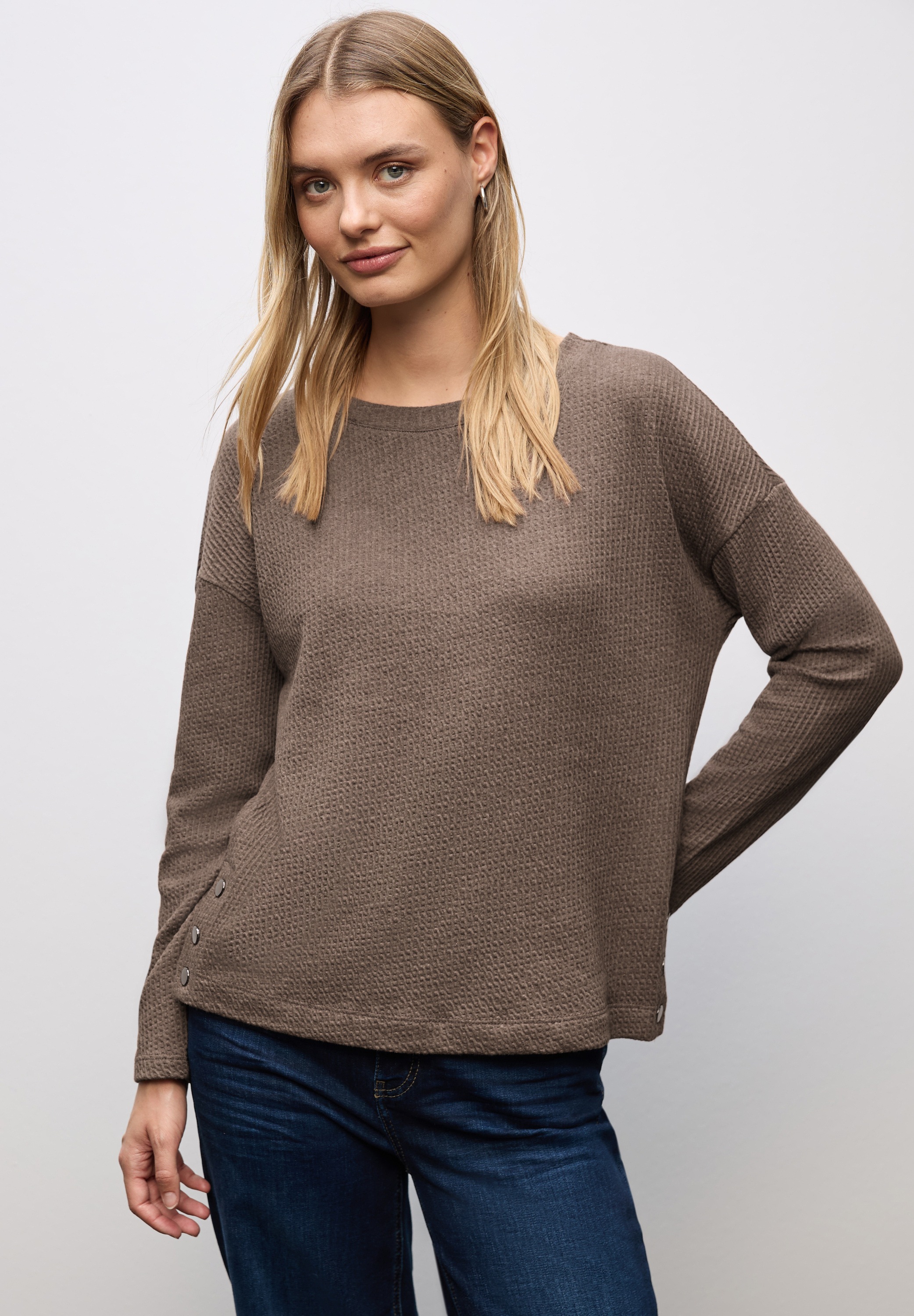 STREET ONE Langarmshirt, im soften Baumwoll-Mix günstig online kaufen