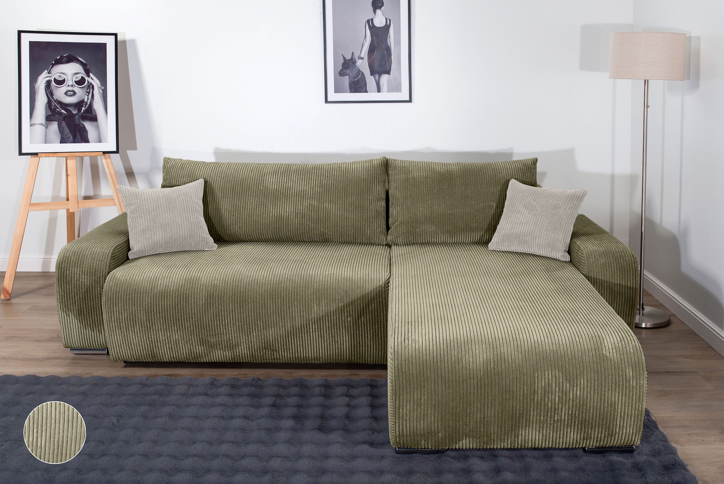 COLLECTION AB Ecksofa "Pia, L-Form, Breite 237 cm, mit Schlaffunktion" günstig online kaufen