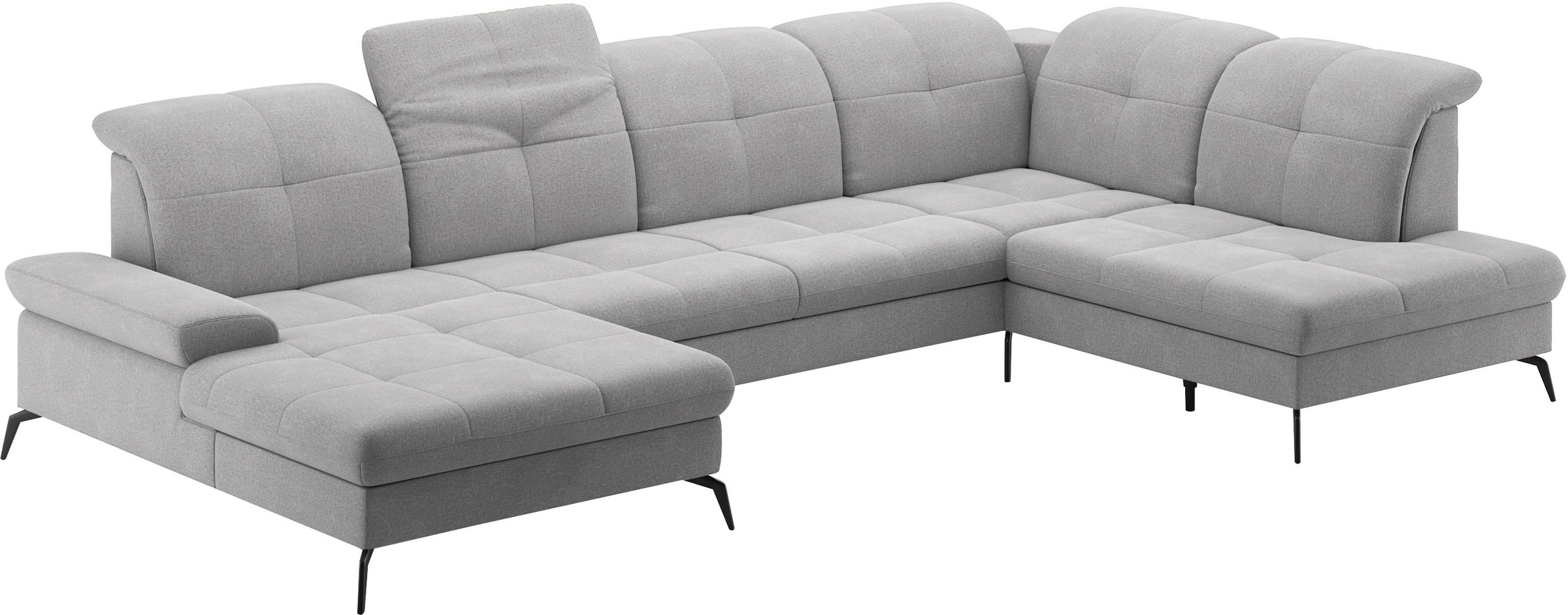 sit&more Wohnlandschaft »Amica, U-Form, inkl. Sitztiefenverstellung und Armteilverstellung«, wahlweise mit Kopfteilverstellung, Bettfunktion und Bettkasten