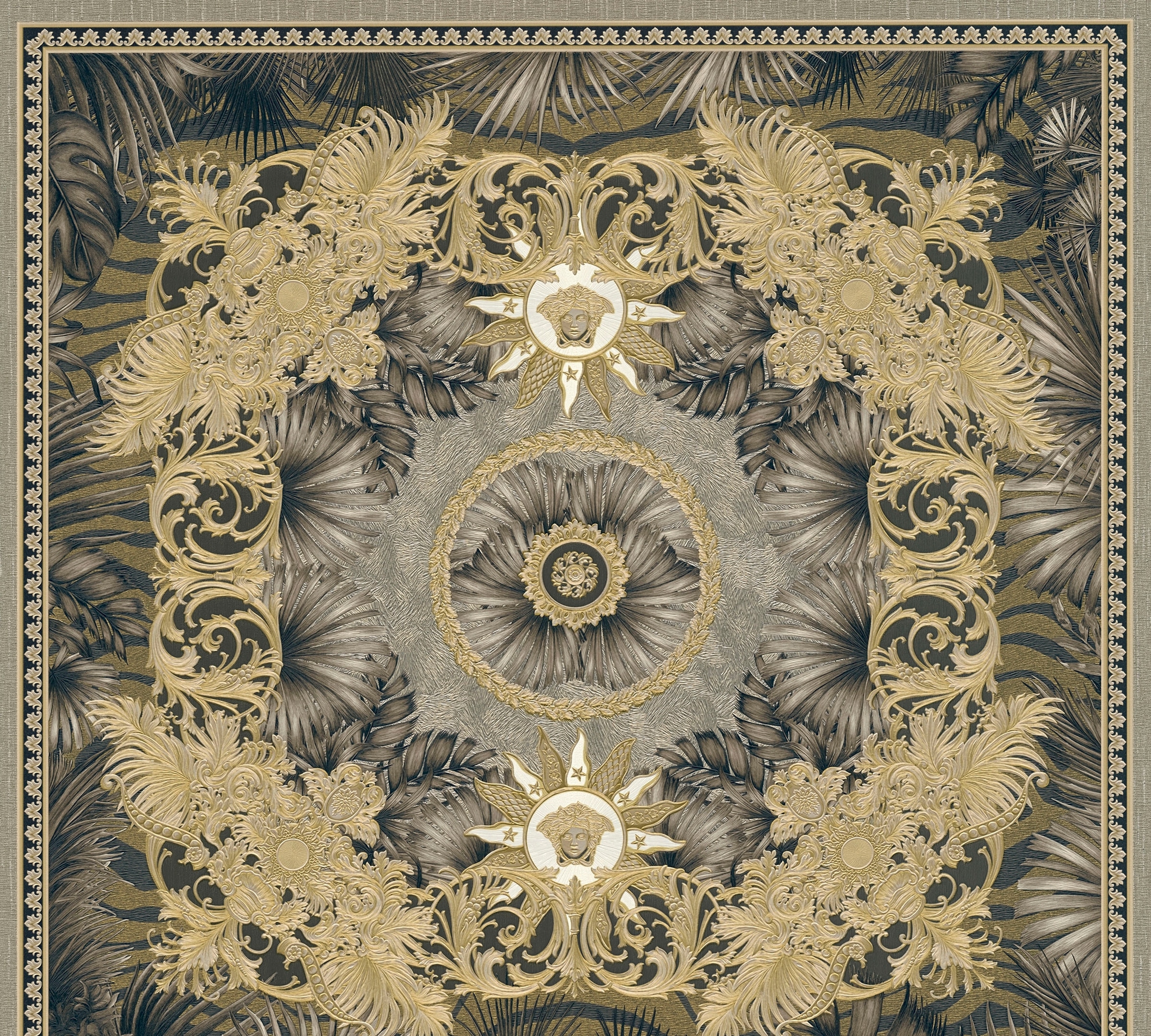 Versace Vliestapete "Wallpaper Versace 5 Design" abstrakt gemustert leicht glänzend leicht strukturiert Dschungel auffallende Fliesen-Tapete Tapeten Wohnzimmer Schlafzimmer