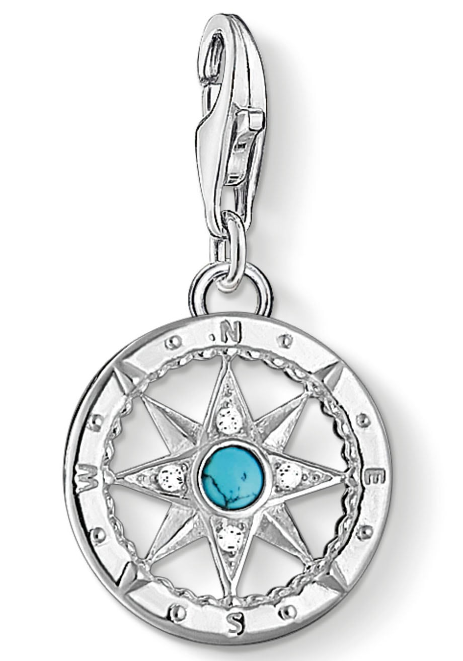 THOMAS SABO Charm-Einhänger »Kompass, 1228-405-17«, mit Zirkonia (synth.),  Farbstein-Imitat online bestellen | BAUR