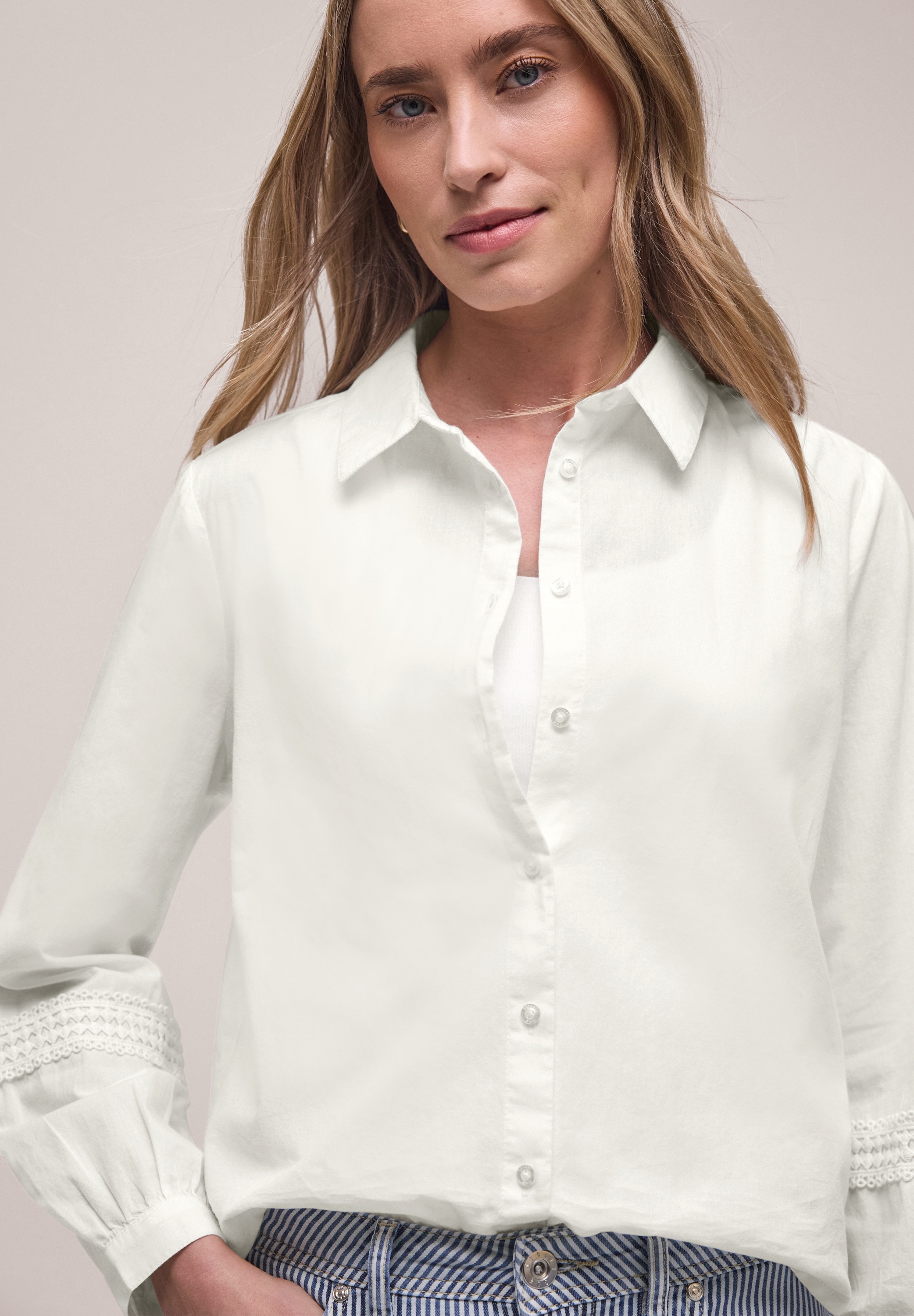 STREET ONE Langarmbluse aus reiner Baumwolle günstig online kaufen