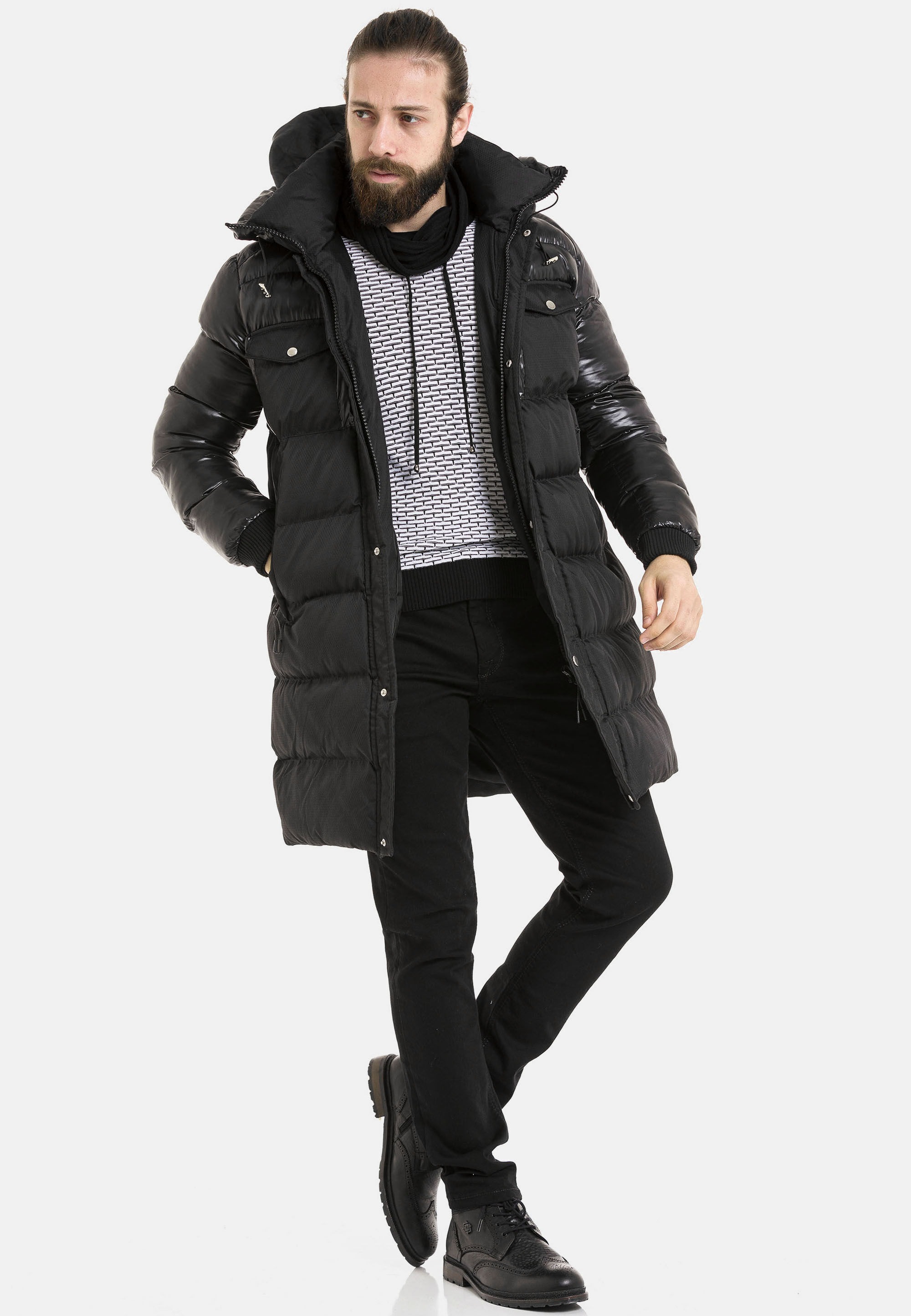 Cipo & Baxx Winterjacke »Jacke«, mit Kapuze, mit Kapuze