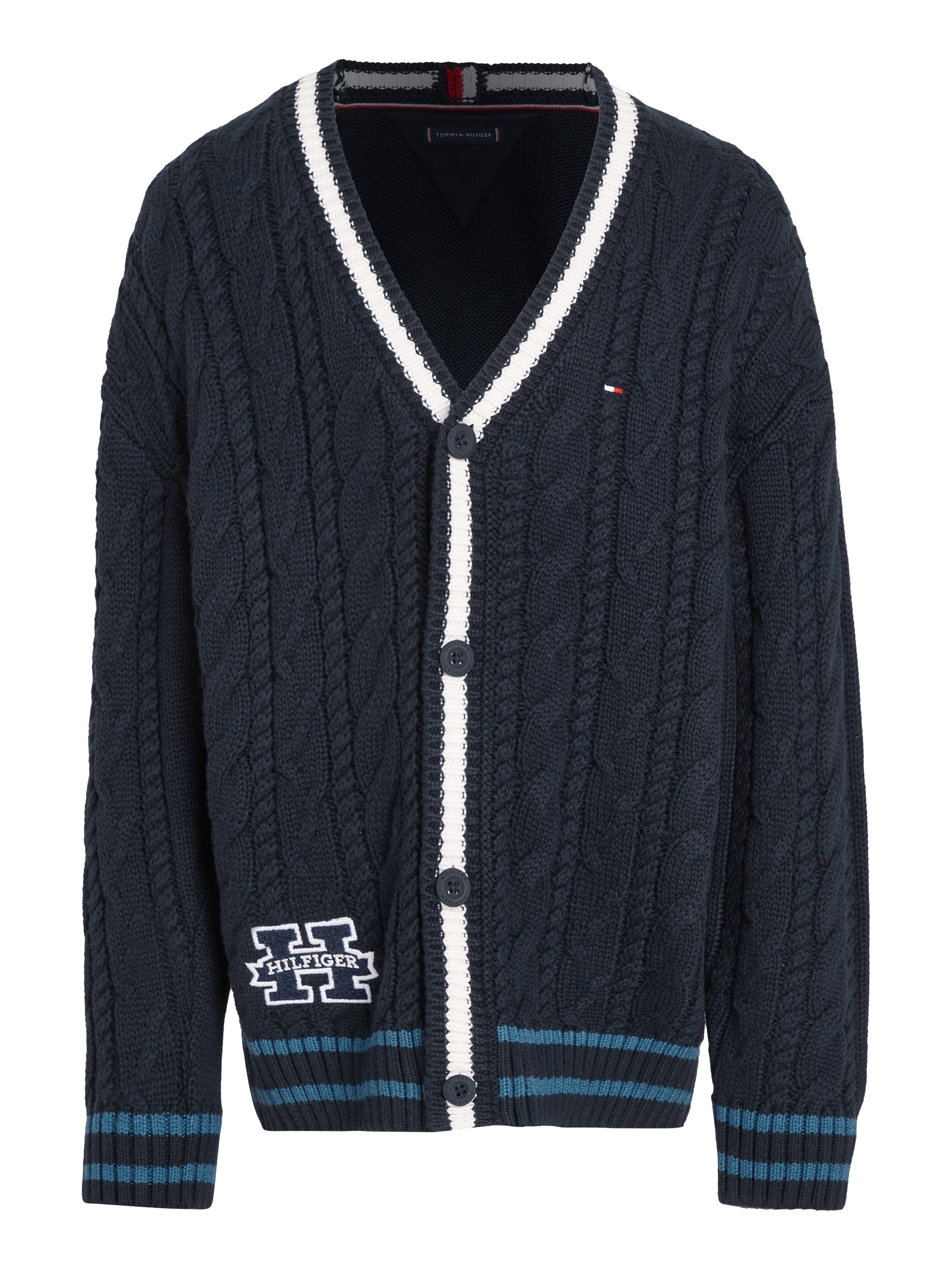 Tommy Hilfiger Strickjacke »H CARDIGAN SWEATER«, Kinder bis 16 Jahre mit Logopatch