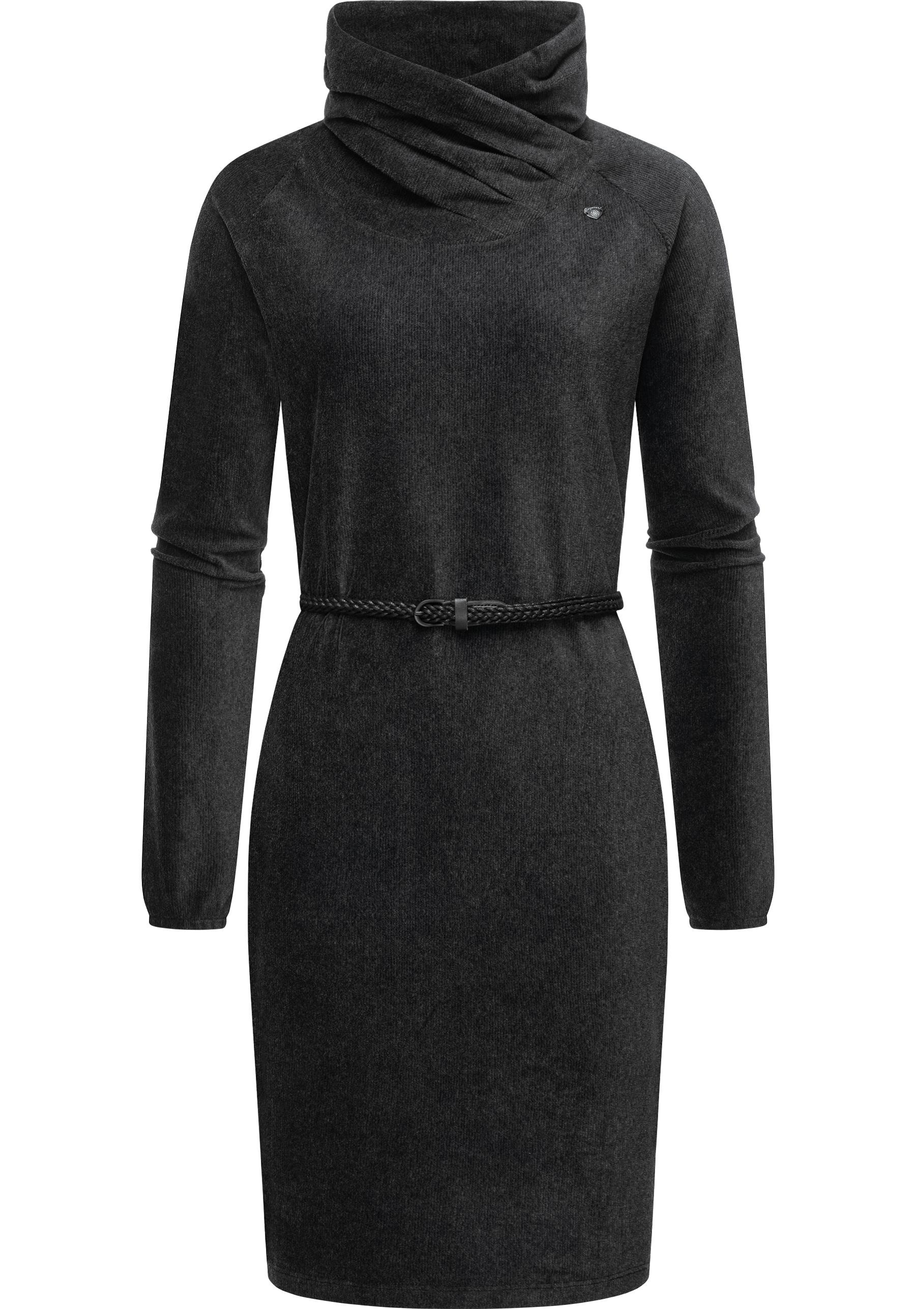 Ragwear Sweatkleid "Belita" Ohne Taschen warmes Cord-Kleid mit breitem Schlauchkragen
