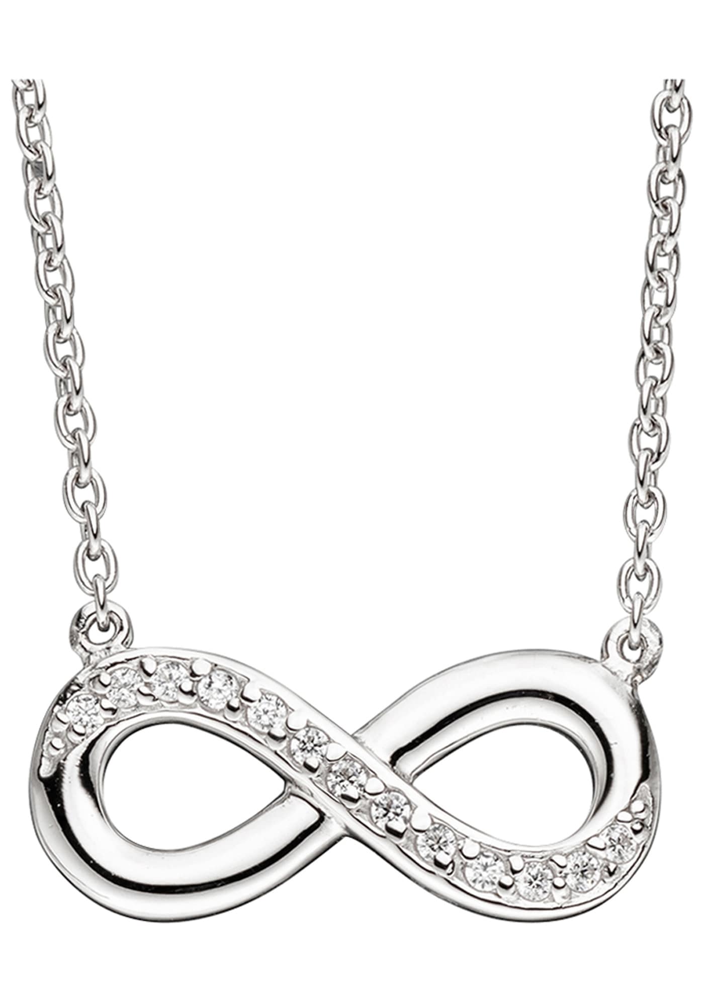 JOBO Kette mit Anhänger »Unendlichkeit«, 925 Silber mit 13 Zirkonia 41 cm