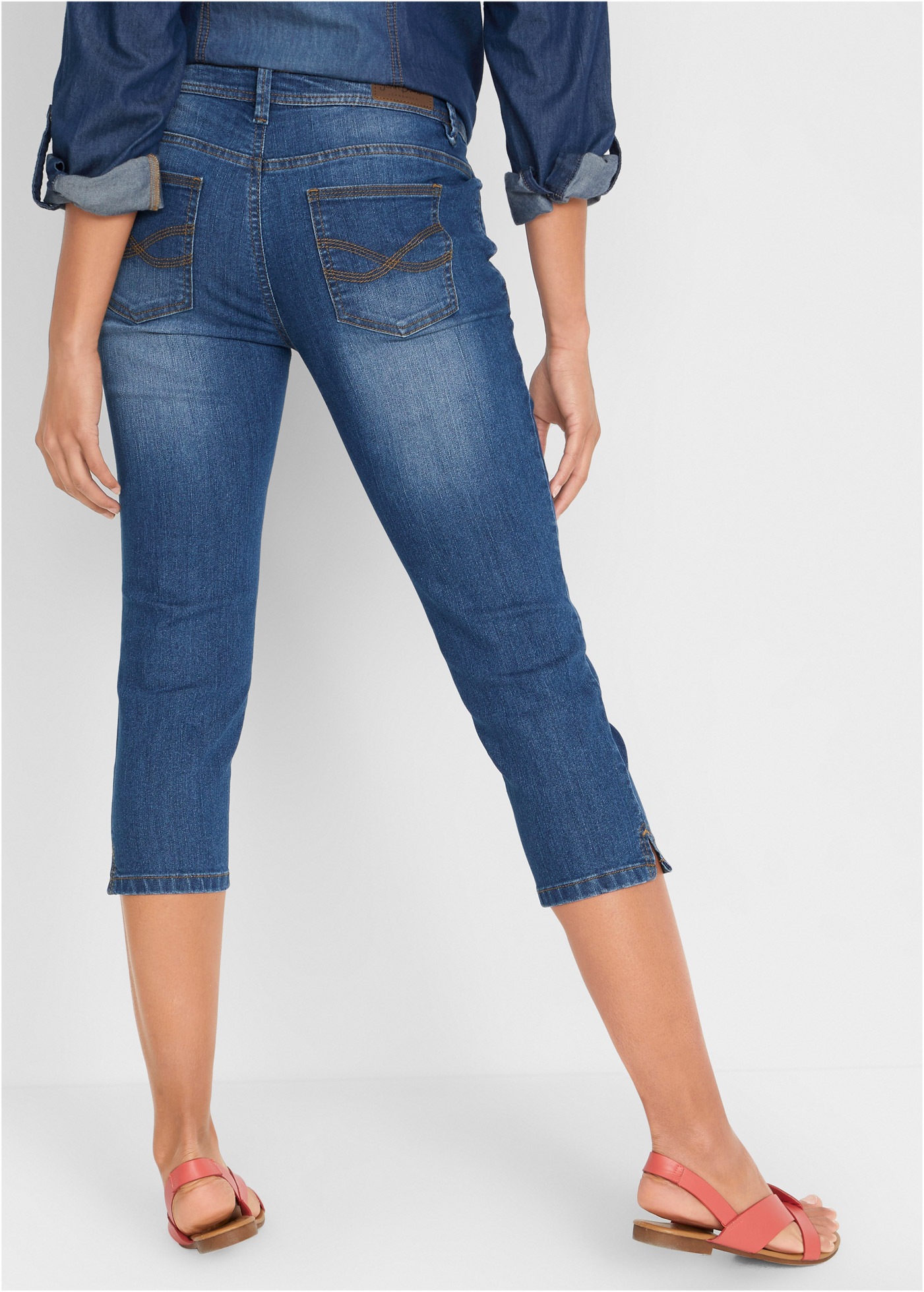 bonprix Caprijeans "Slim Fit Jeans Mid Waist, cropped" 3/4-Capri-Look, Five günstig online kaufen