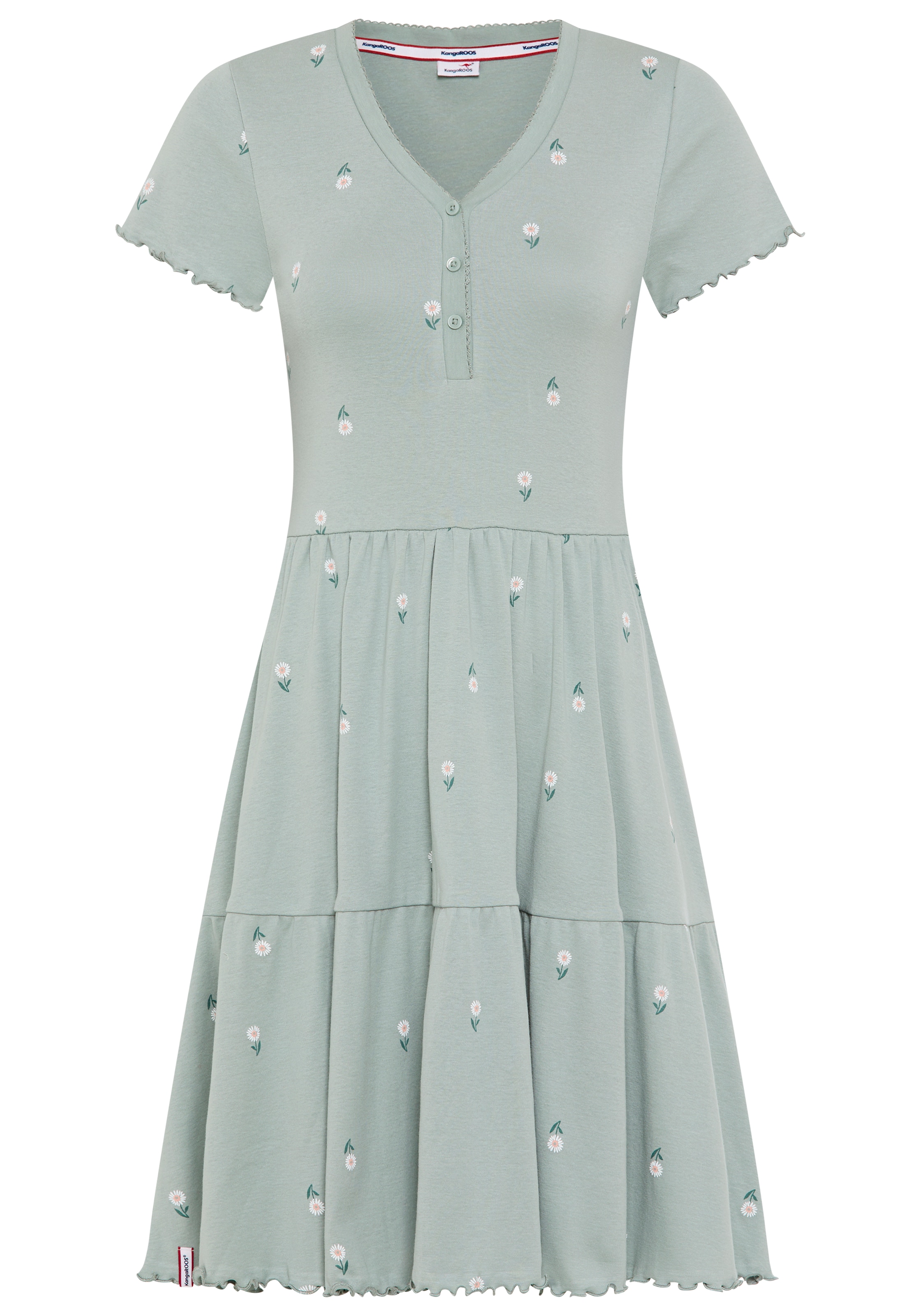 KangaROOS Jerseykleid kniefrei, für Casualmode und Streetwear, aus Baumwolle, Kurzarm