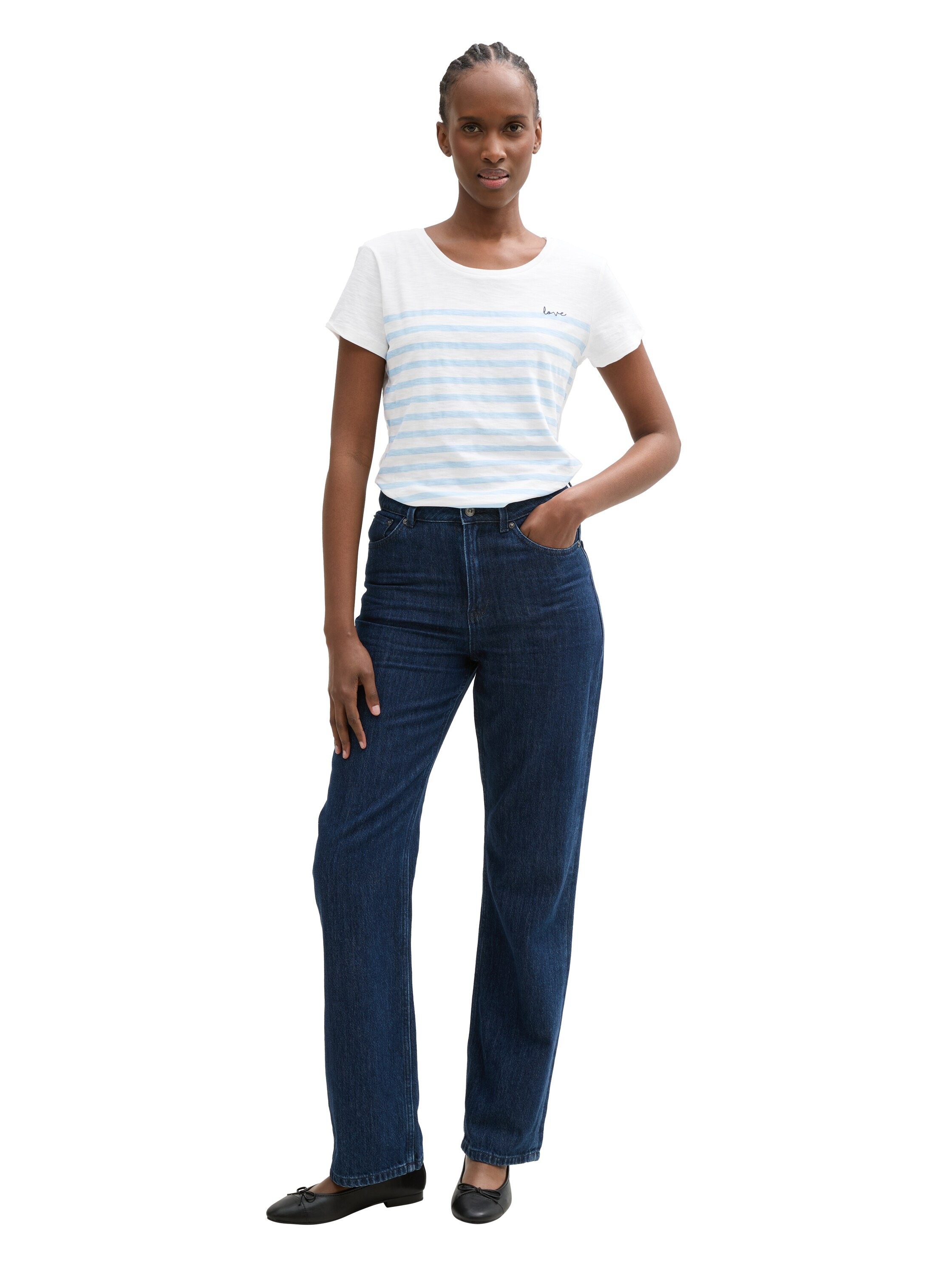TOM TAILOR Denim T-Shirt, mit Streifen Muster