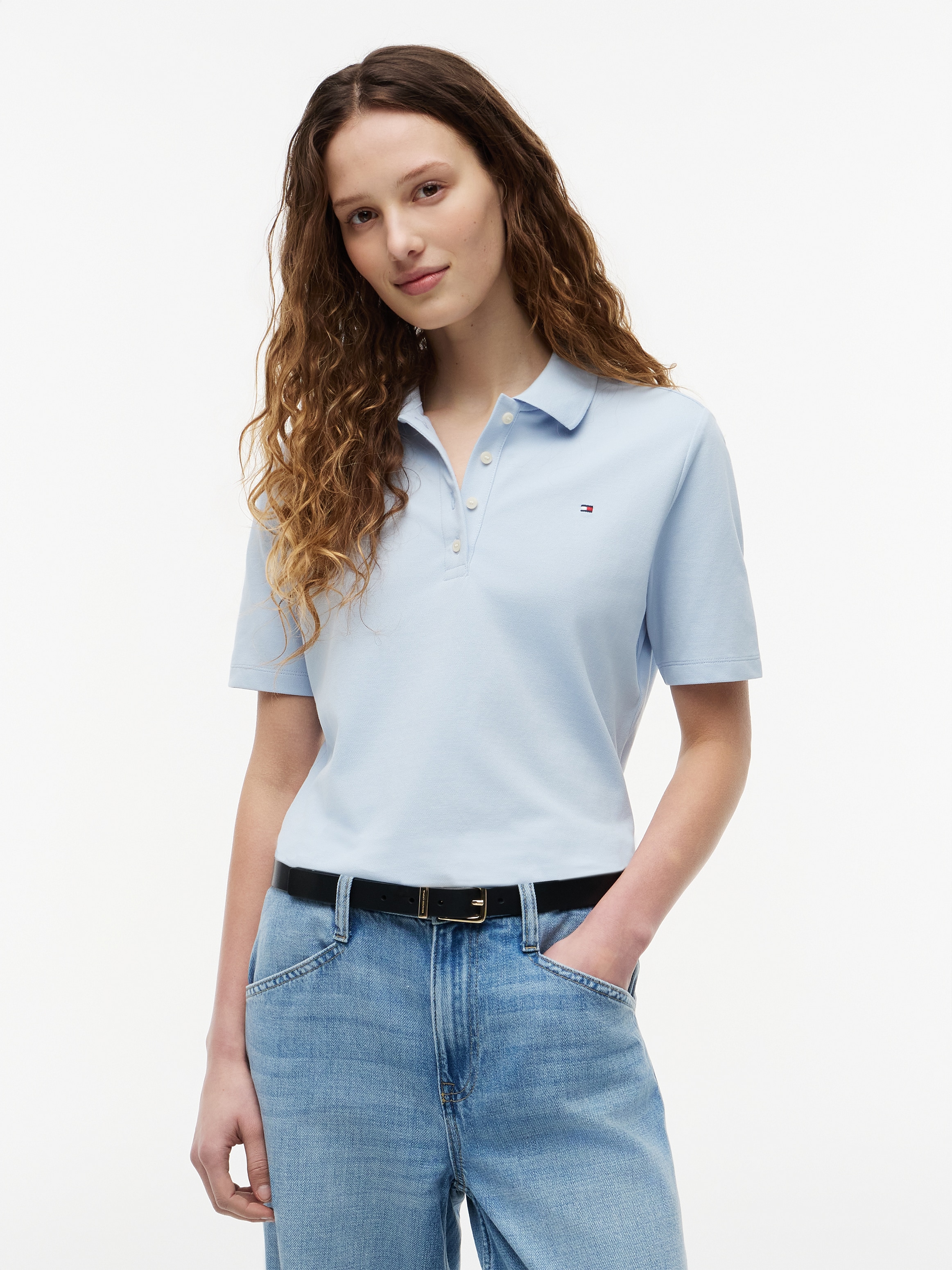Tommy Hilfiger Poloshirt "1985 REG PIQUE POLO" mit Logo-Stickerei, Seitenschlitze, Regular Fit