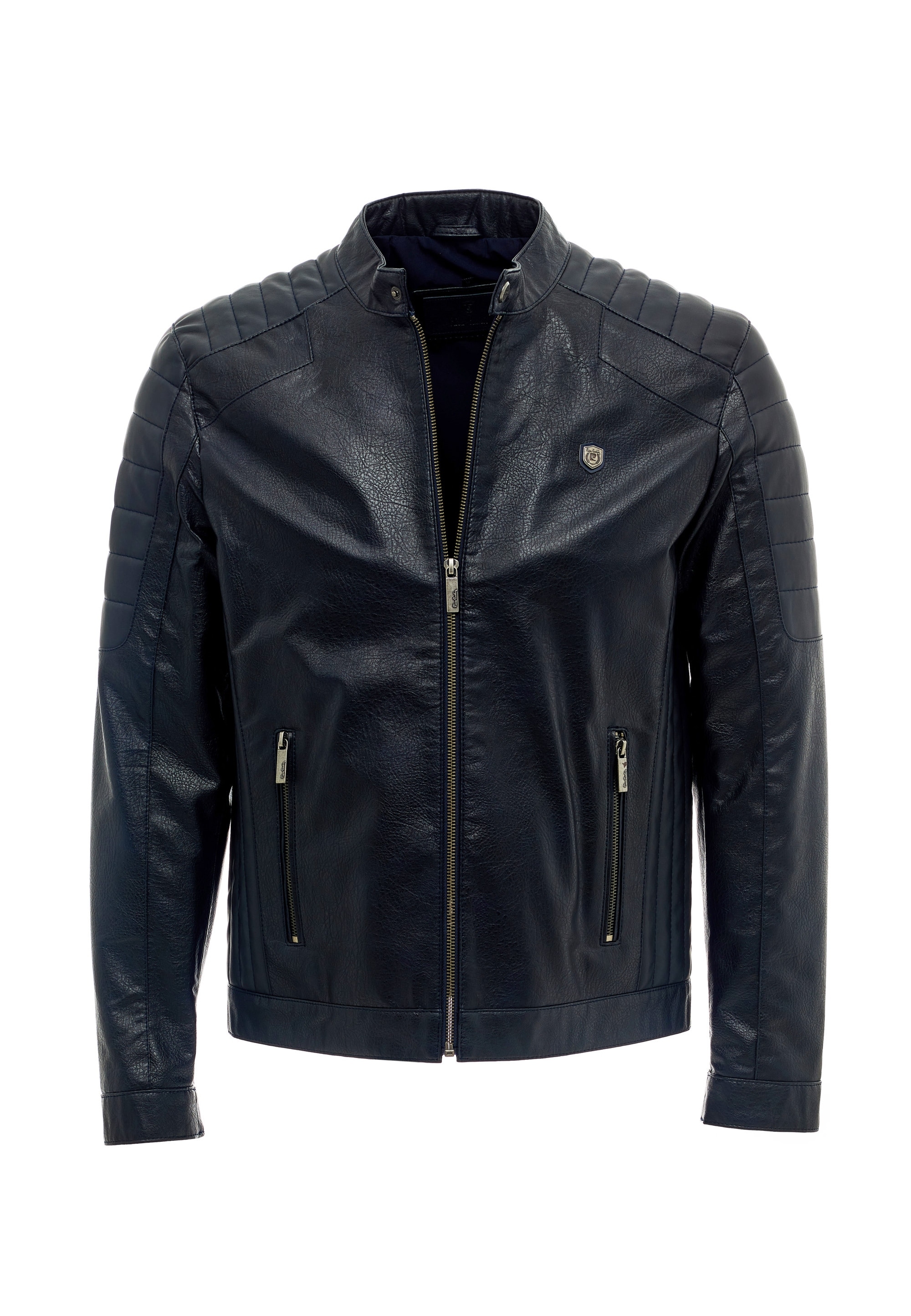 Pierre Cardin Lederimitatjacke, im angesagten Biker-Stil