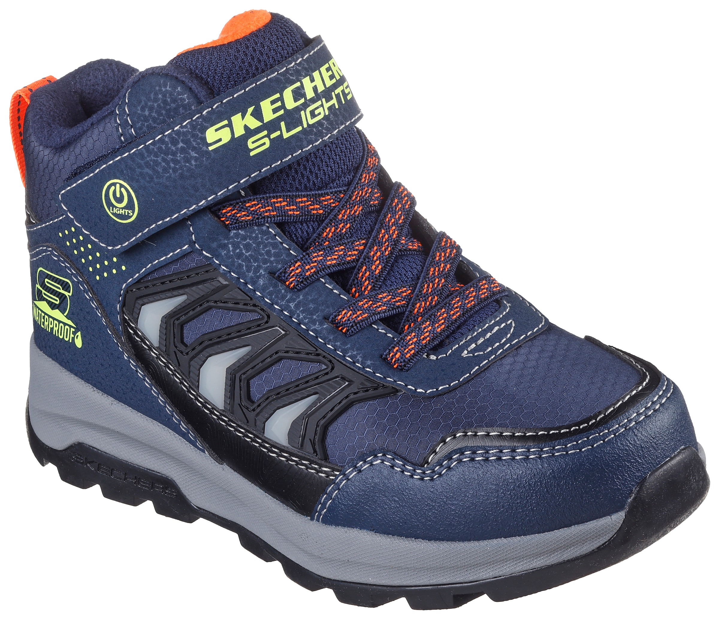 Skechers Kids Winterboots »Storm Blazer - Glow Roam«, Kindergarten Schuh, Klettstiefel, Blinkschuh mit TEX-Membrane