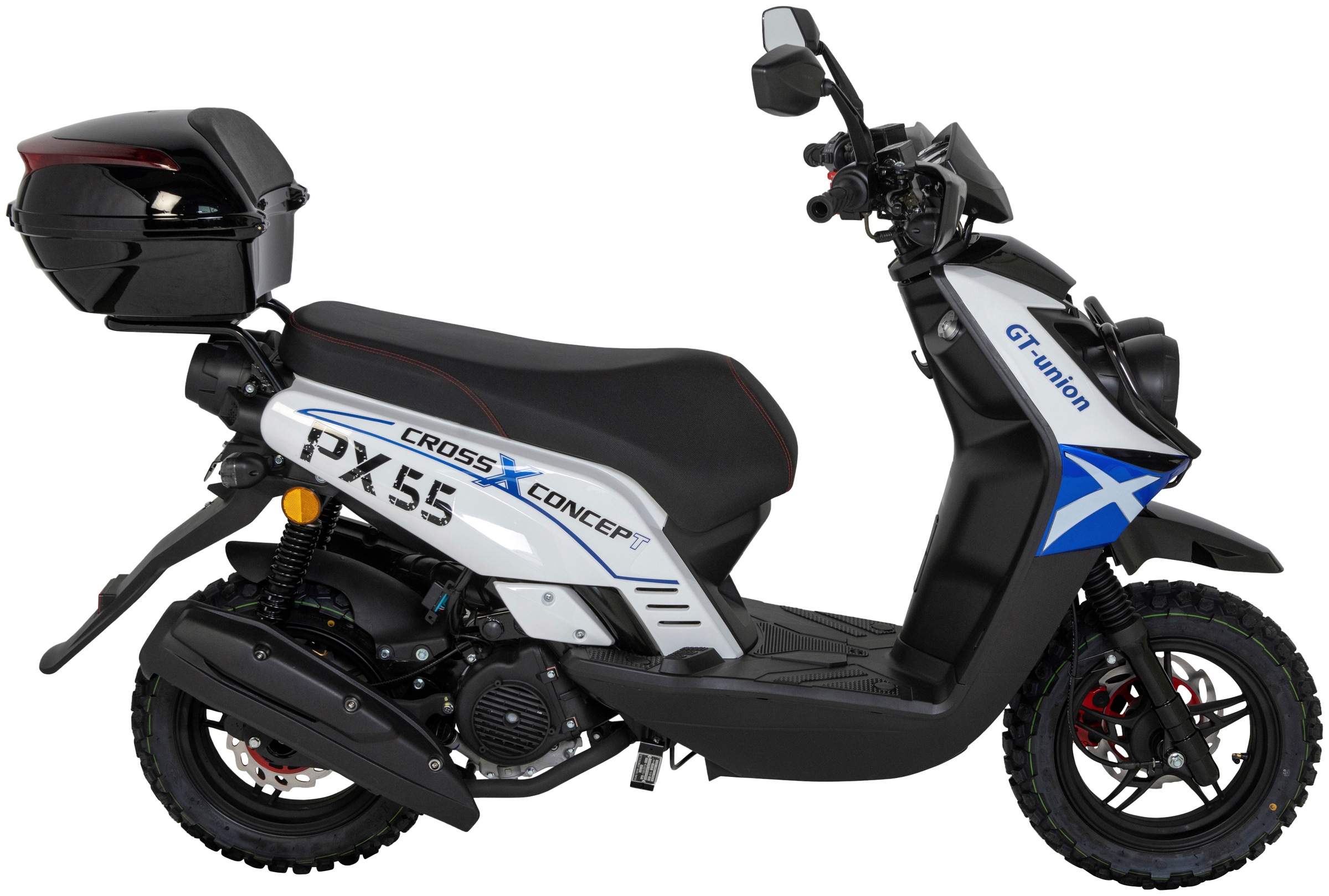 GT UNION Motorroller »PX 55 Cross-Concept«, 50 cm³, 25 km/h, Euro 5, 2,5 PS, (Set), mit Topcase