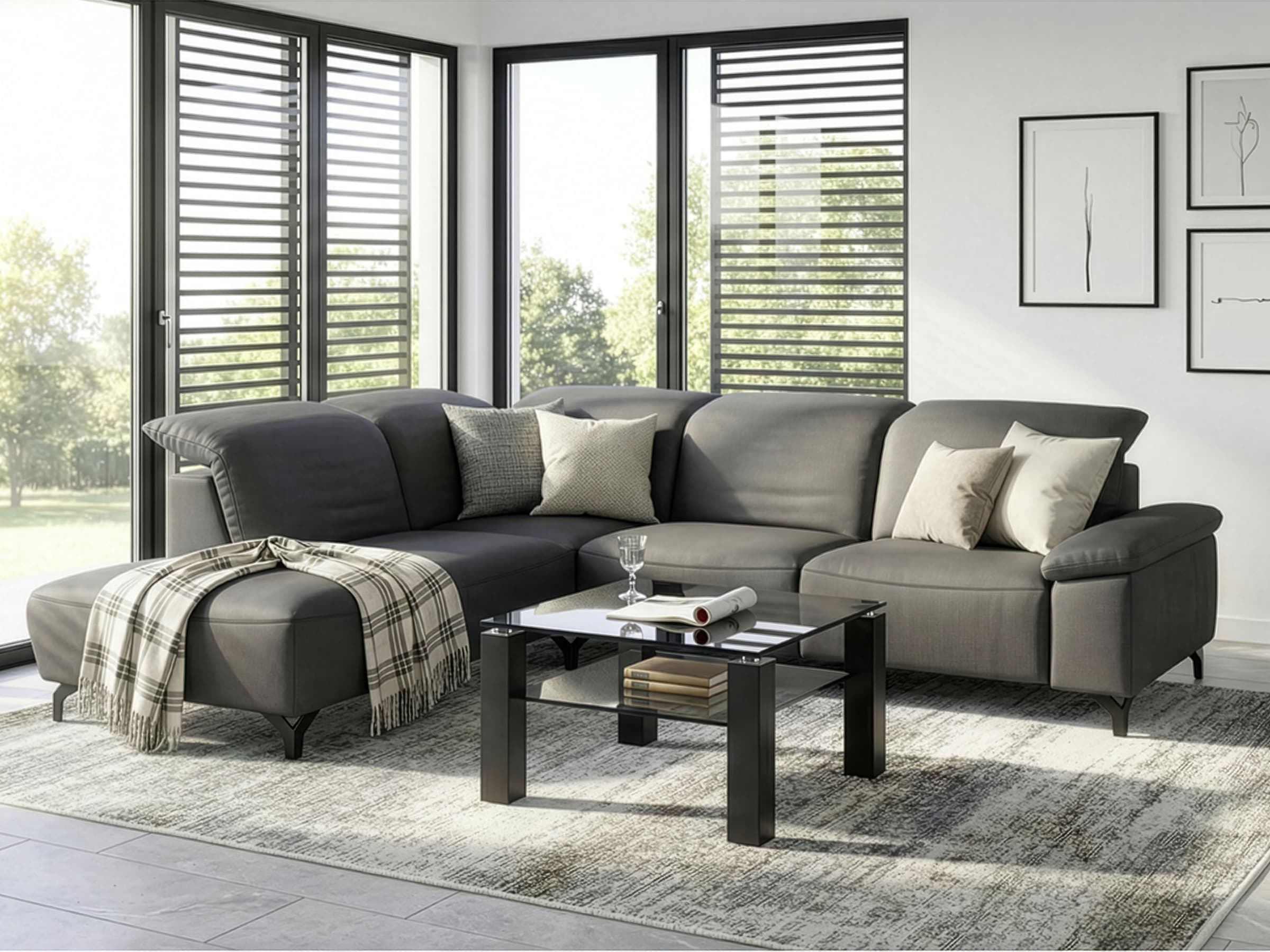 Musterring Ecksofa "MR370" Edles Leder in 3 Farben, Sitzkomfort nach Wahl, Maße 288 x 241 cm