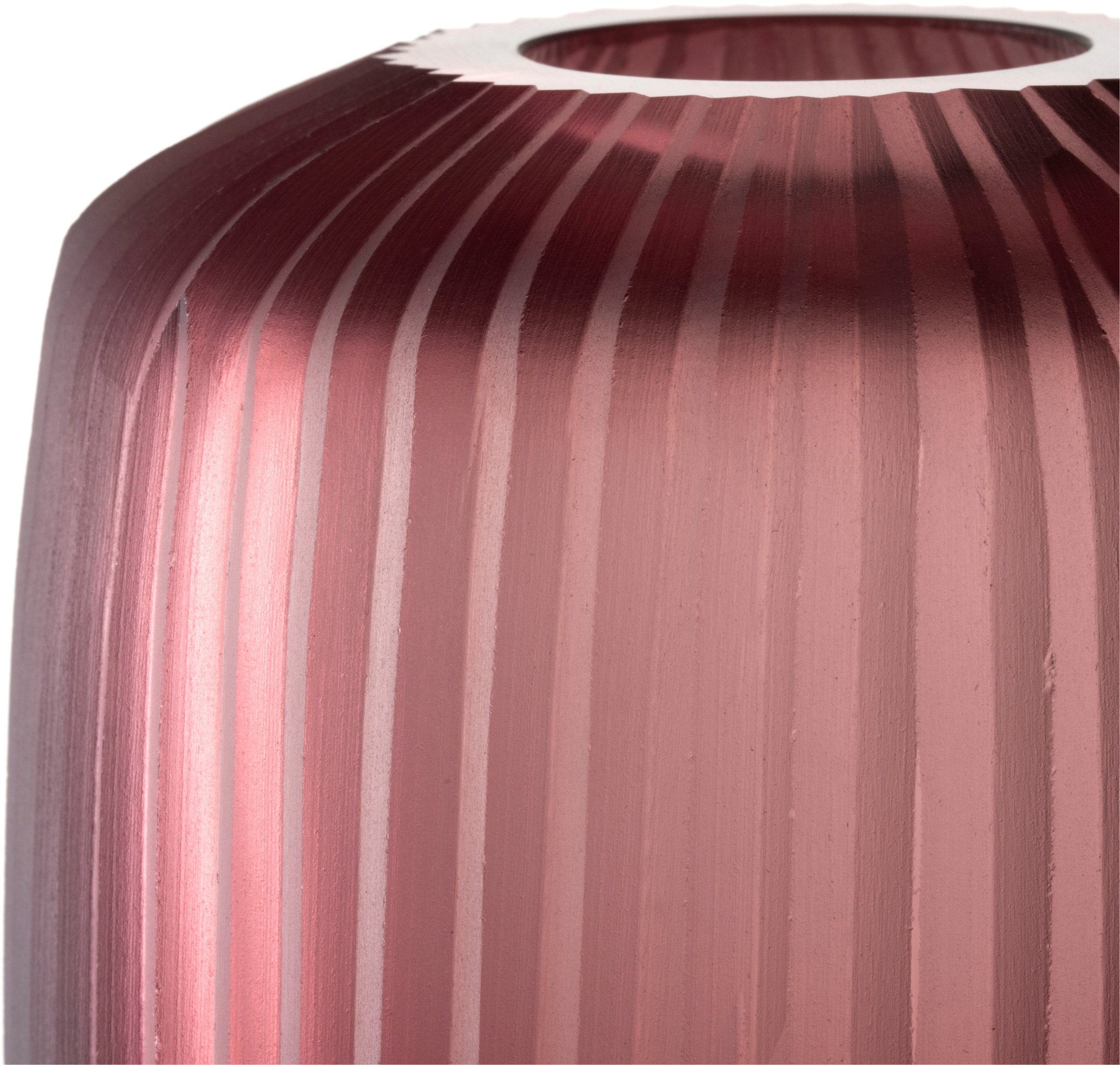 LEONARDO »Dekovase BELLAGIO, mit Rillenstruktur« aus Glas, beere, handgefertigt