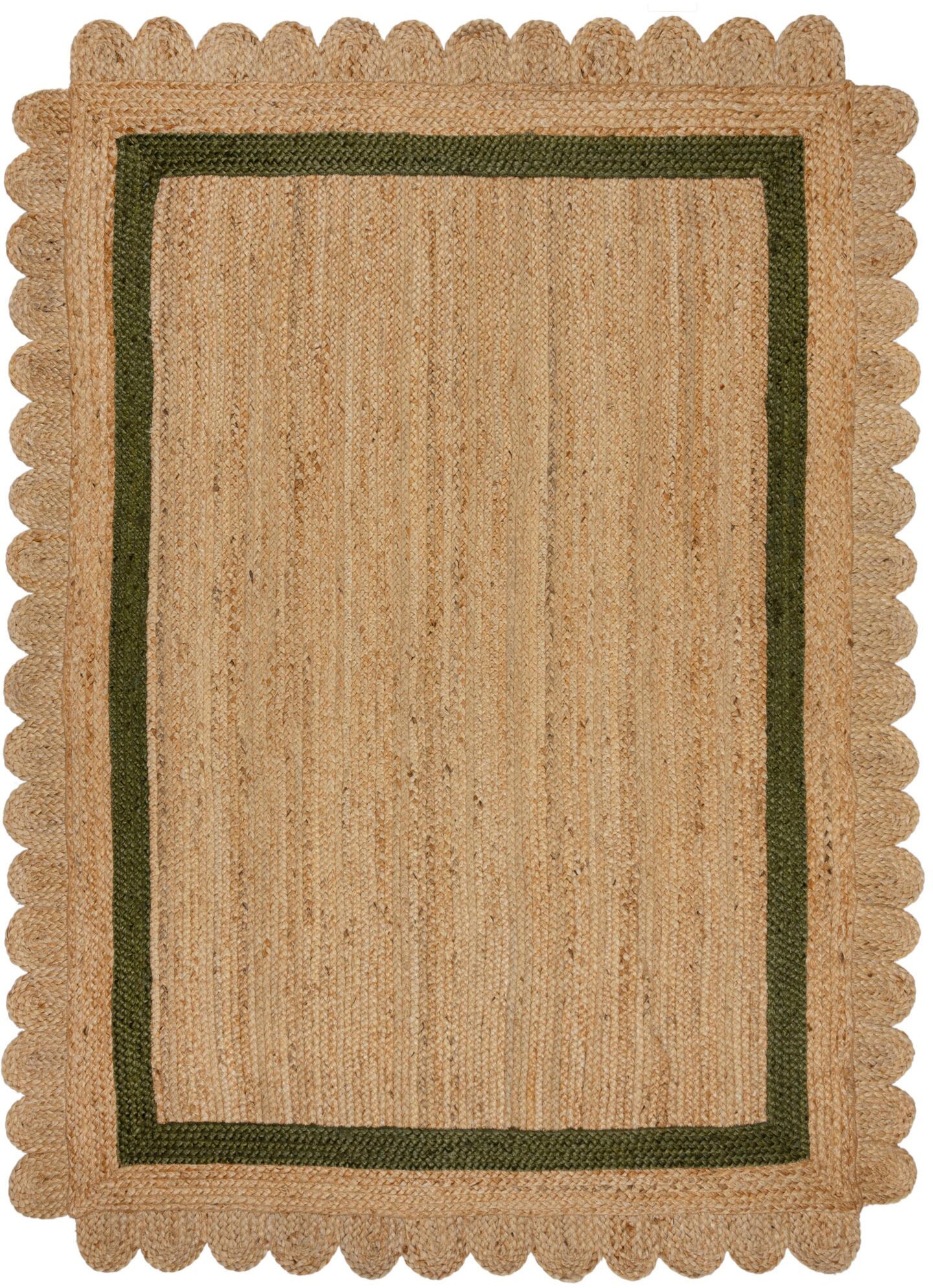 FLAIR RUGS Teppich "Grace aus Jute mit Muschelrandsaum" rechteckig 7 mm Höh günstig online kaufen
