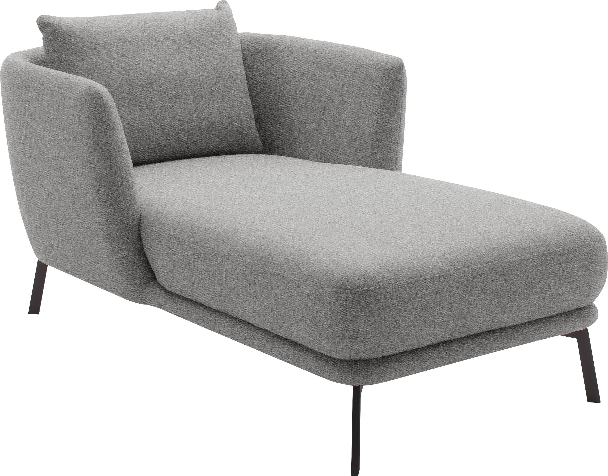 SCHÖNER WOHNEN-Kollektion Chaiselongue "Pearl - 5 Jahre Hersteller-Garantie, auch in Bouclé. Recamiere, bequem" Maße (B/H/T): 101/71/161 cm, Füße aus Metall