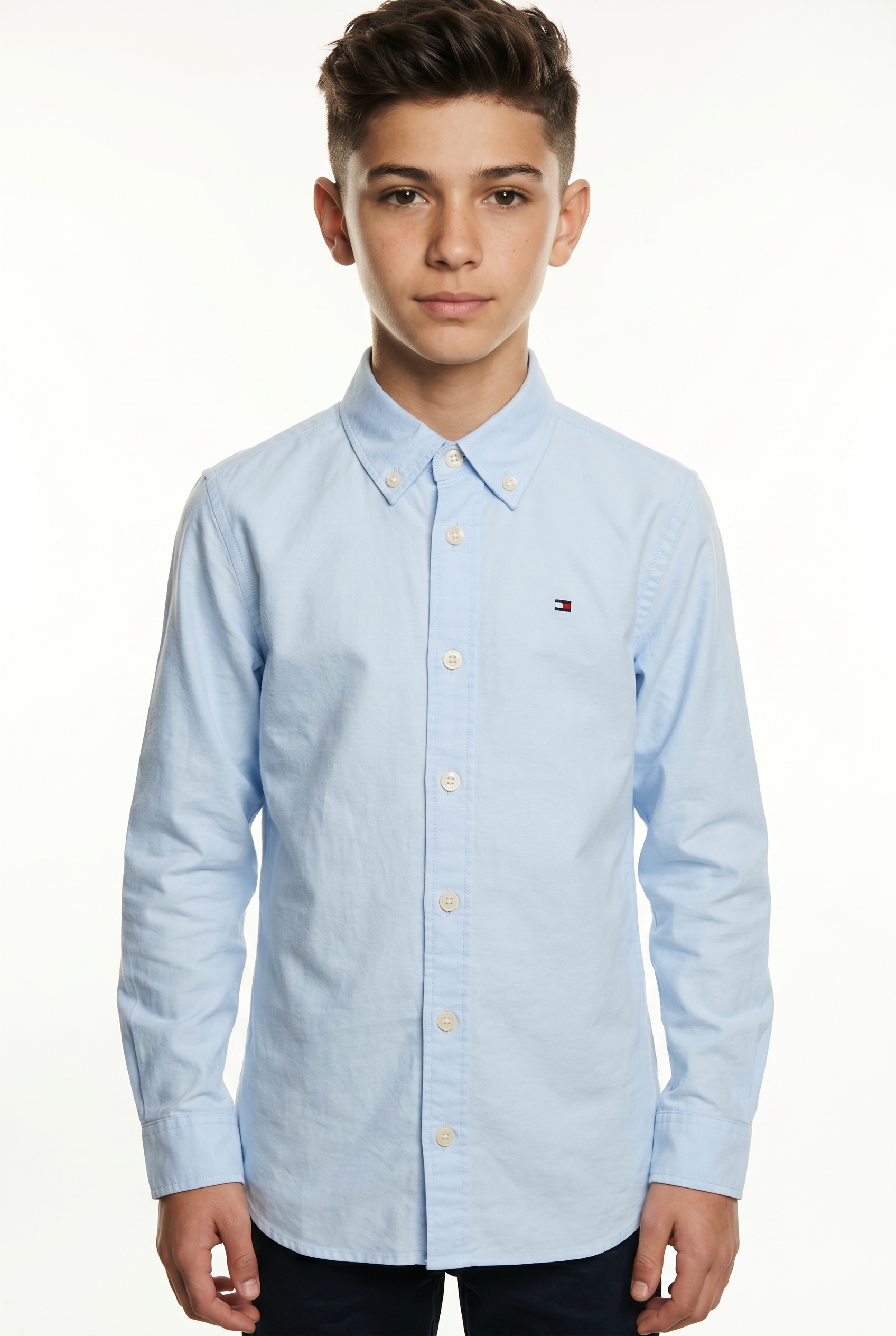 Tommy Hilfiger Langarmhemd "FLAG OXFORD SHIRT" Kinder bis 16 Jahre mit Button-Down-Kragen