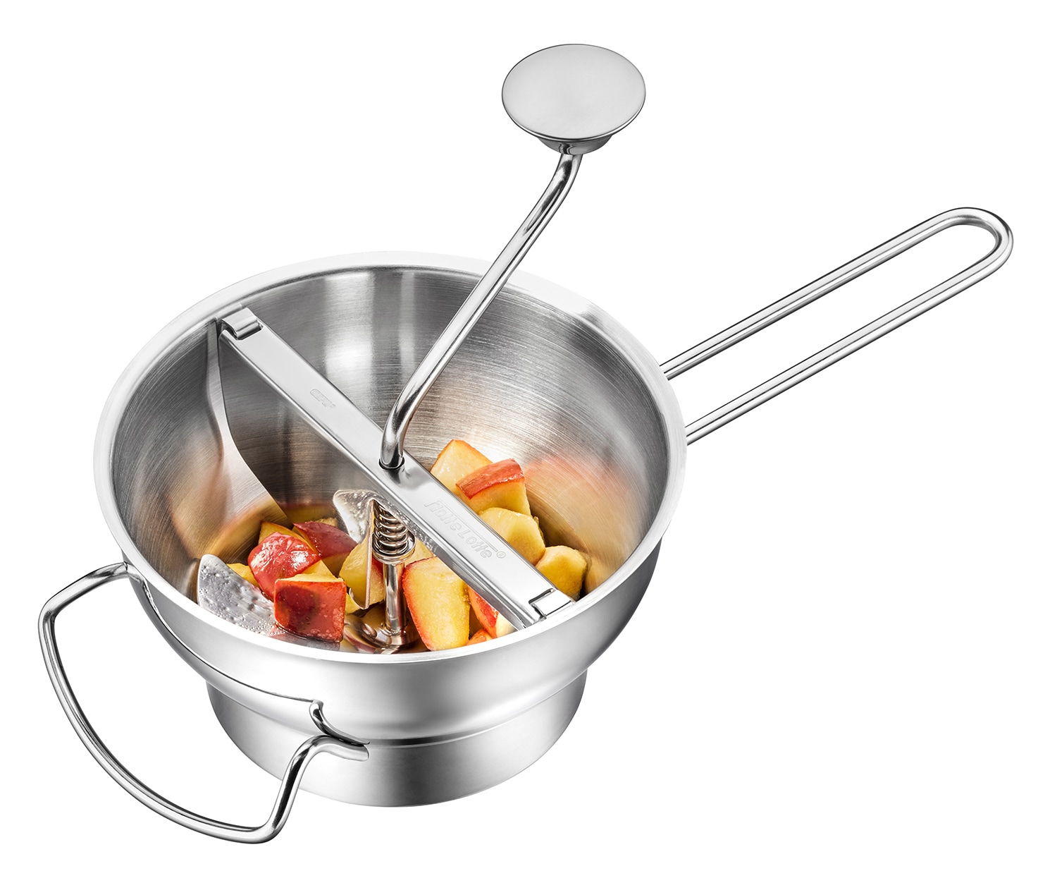 GEFU Passiersieb »FLOTTE LOTTE®, Passiergerät inkl. 3 Lochscheiben (1, 3 und 8 mm)« auswechselbare Lochscheiben, Abstreiffunktion