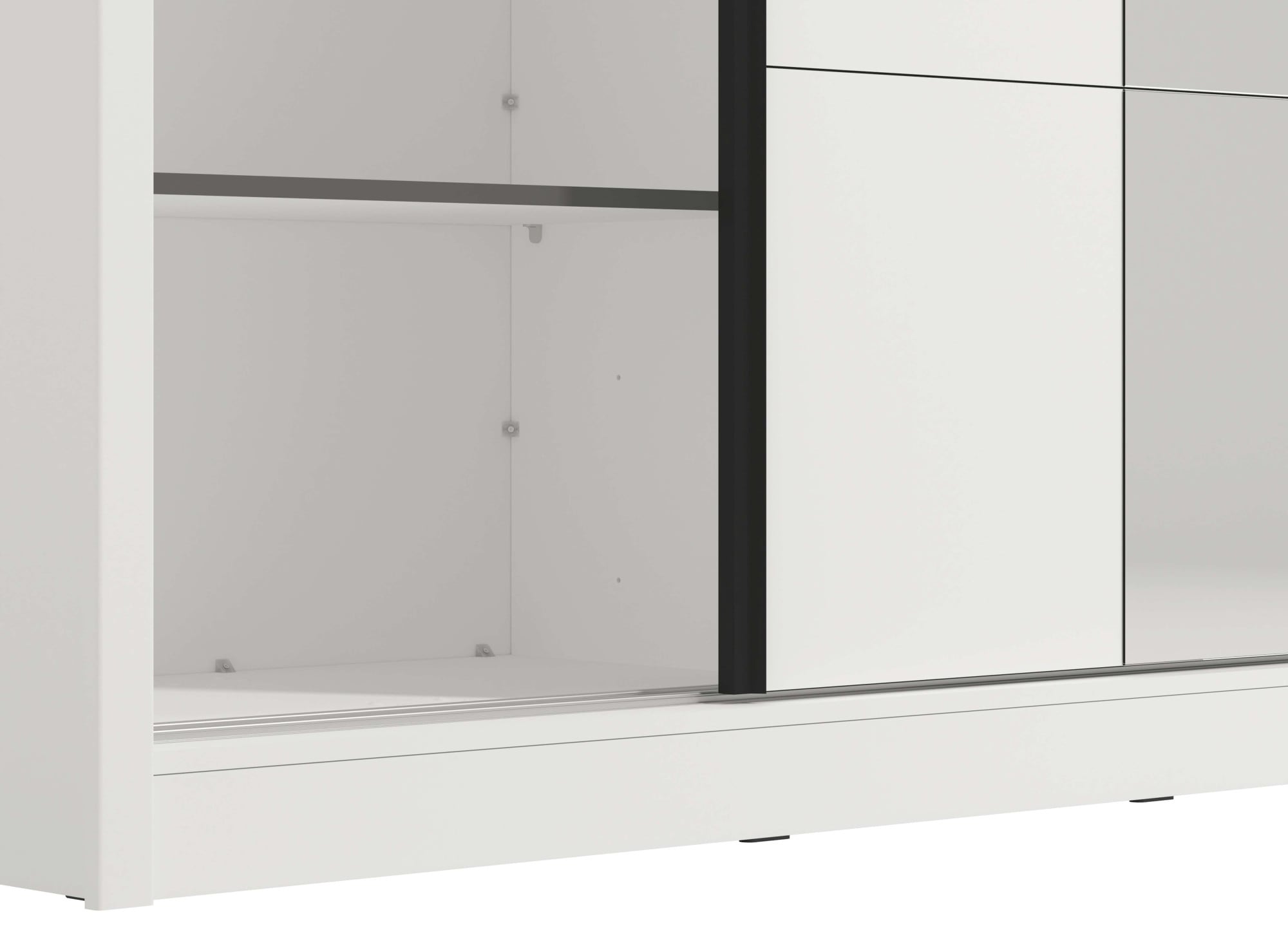 INOSIGN Schwebetürenschrank »Albi, Schlafzimmerschrank, Wäscheschrank in cashmere oder weiß«, Kleiderschrank mit Spiegel MIT Innenausstattung,FSC®-zertifiziert