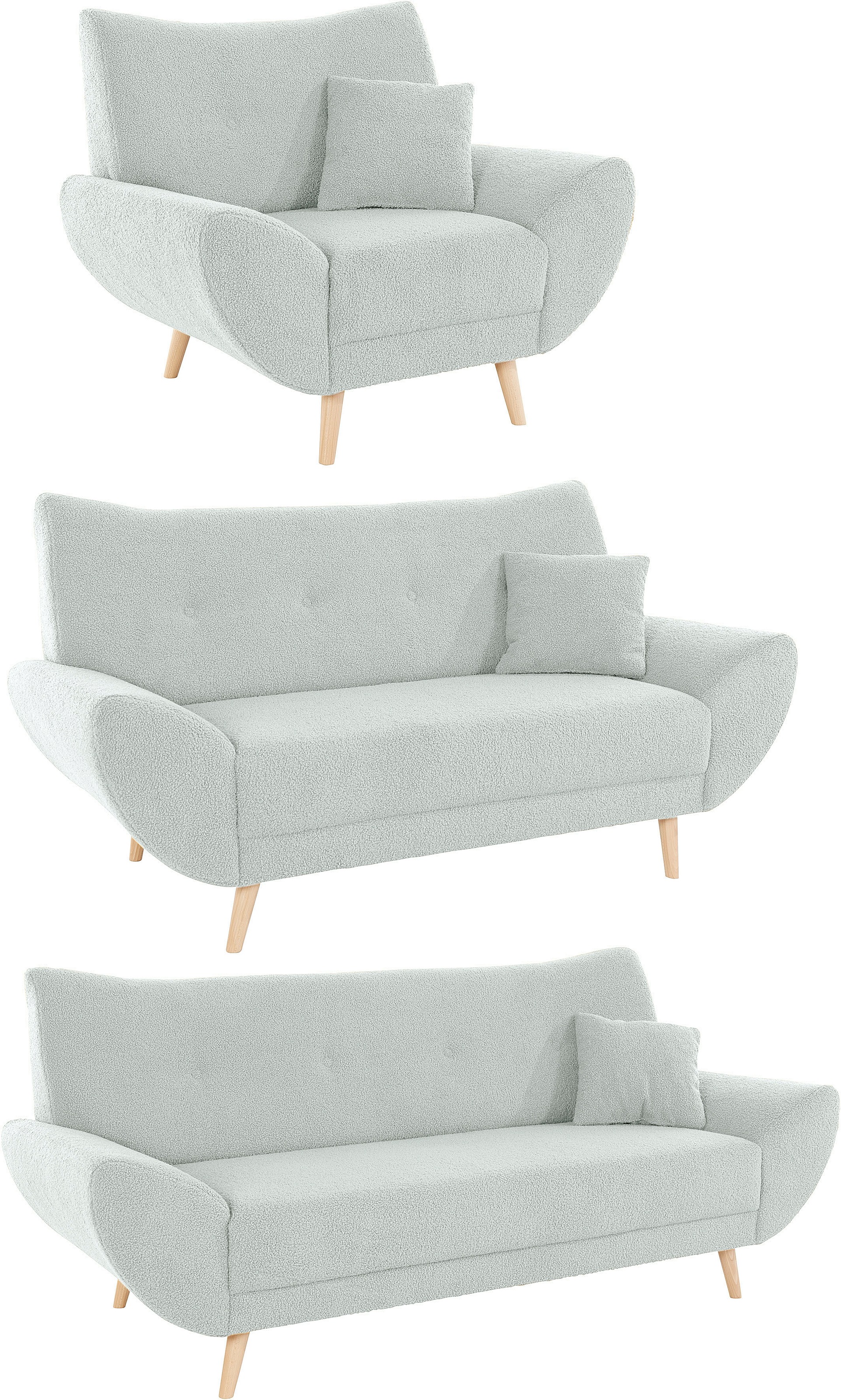 Thumbnail - Home affaire Polstergarnitur "Basta" 3 Stk. tlg. Komfortable Wellenunterfederung