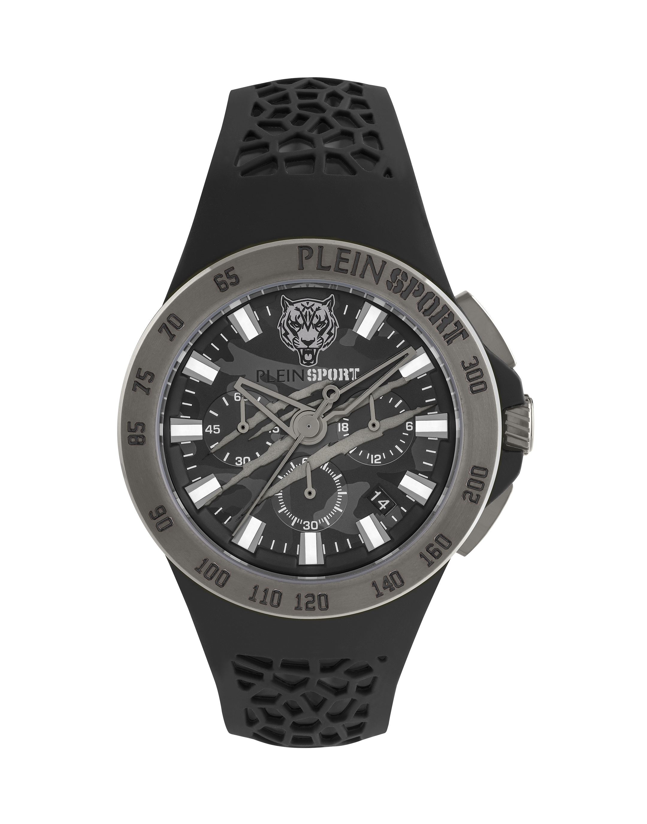 PLEIN SPORT Herren Luxusuhr "Thunderstorm Chrono"021s, schwarz, grausteal, Armbanduhren