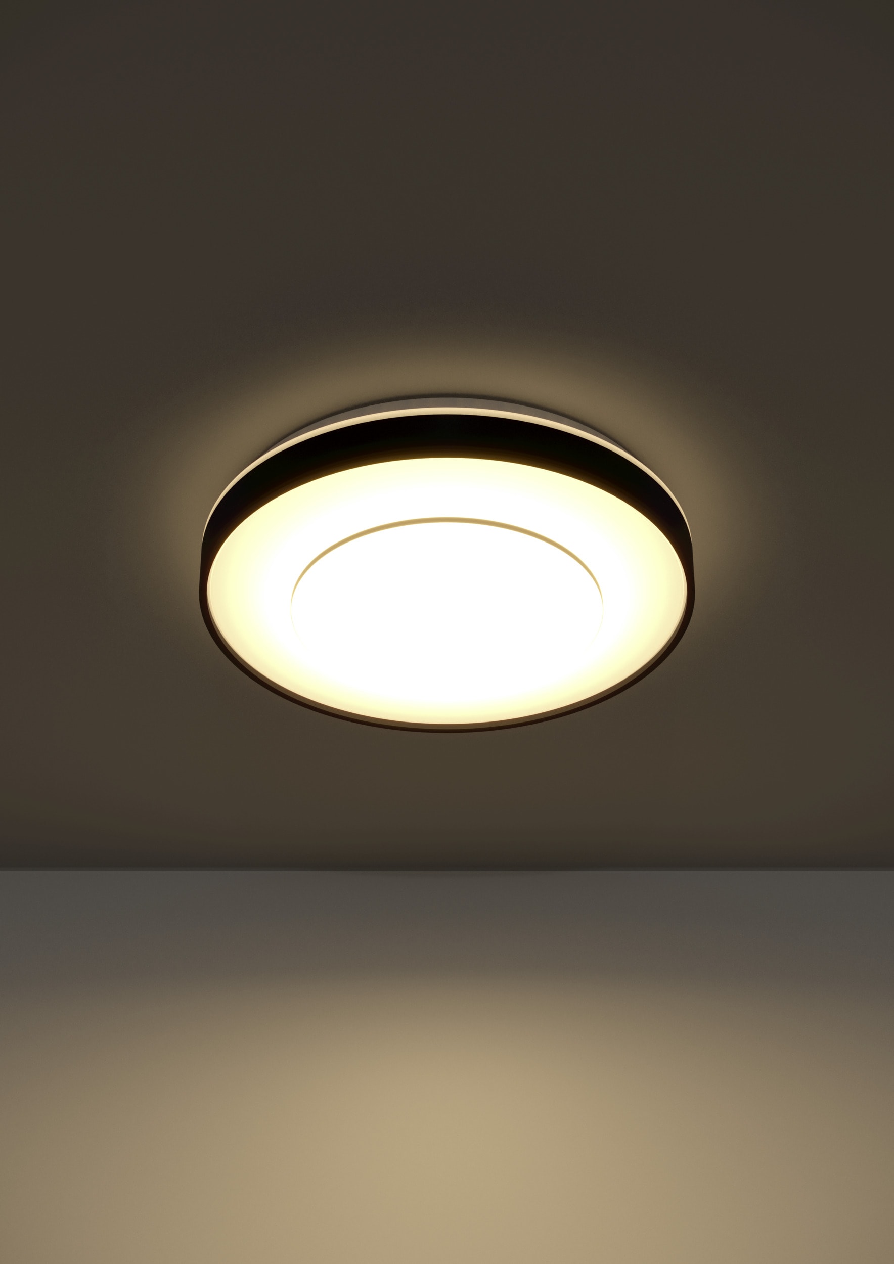 EGLO LED Deckenleuchte »MONTERIGGIONI-Z Deckenlampe, Disco-Modus, ZigBee 3.0, Wohnzimmerlampe« LED-Modul 1 Stk. RGB | warmweiß - kaltweiß Fernbedienung inkl., App / Sprachsteuerung Alexa, H:8,5cm x D:38,4 cm