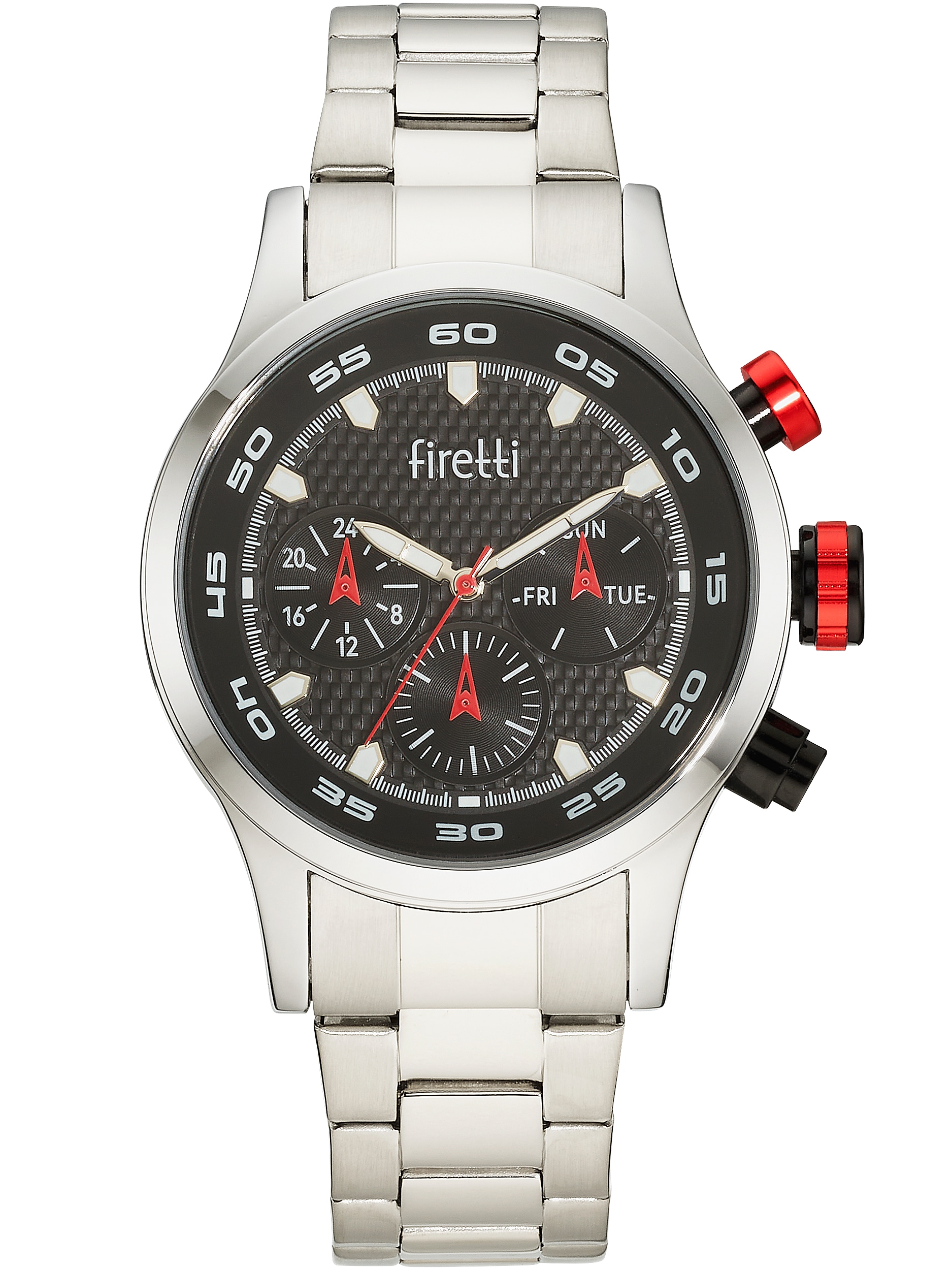 Firetti Multifunktionsuhr »active spirit« Quarzuhr, Armbanduhr, Herrenuhr, Edelstahlarmband, analog, Tag