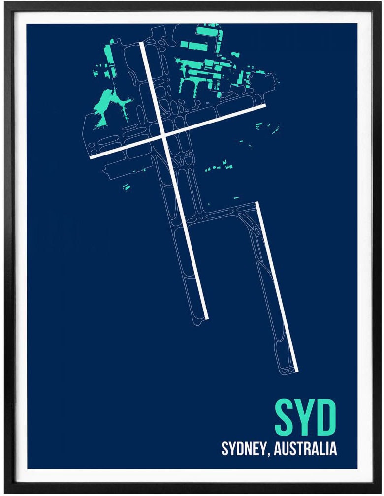 Wall-Art Poster »Wandbild SYD Grundriss Sydney«, Grundriss, (1 St.), Poster,  Wandbild, Bild, Wandposter bestellen | BAUR