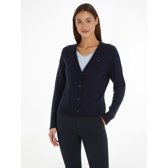 Tommy Hilfiger Strickjacke »SOFT WOOL V-NK CARDIGAN«, aus weicher Wolle,  langlebig, atmungsaktiv &zeitlos, Premium online kaufen | BAUR