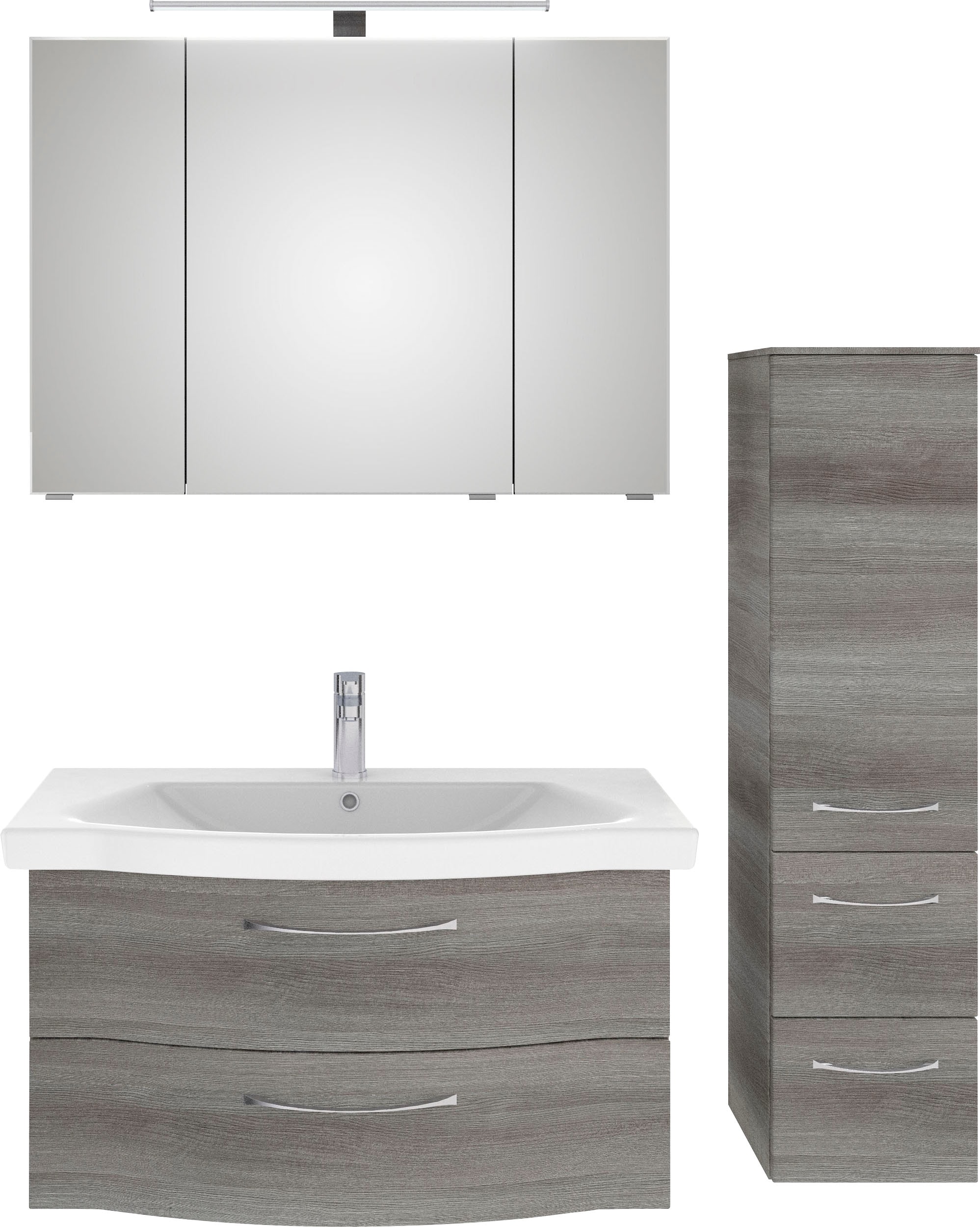 Saphir Badmöbel-Set "6005 Sprint 3-teilig, Keramik-Waschtisch mit LED-Spieg günstig online kaufen