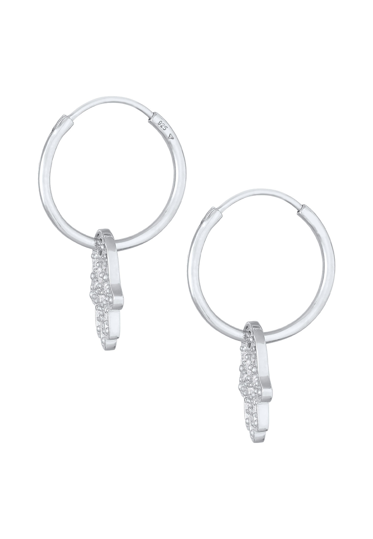 Elli Paar Creolen »Creolen Anhänger Hamsa Hand Zirkonia 925 Silber«