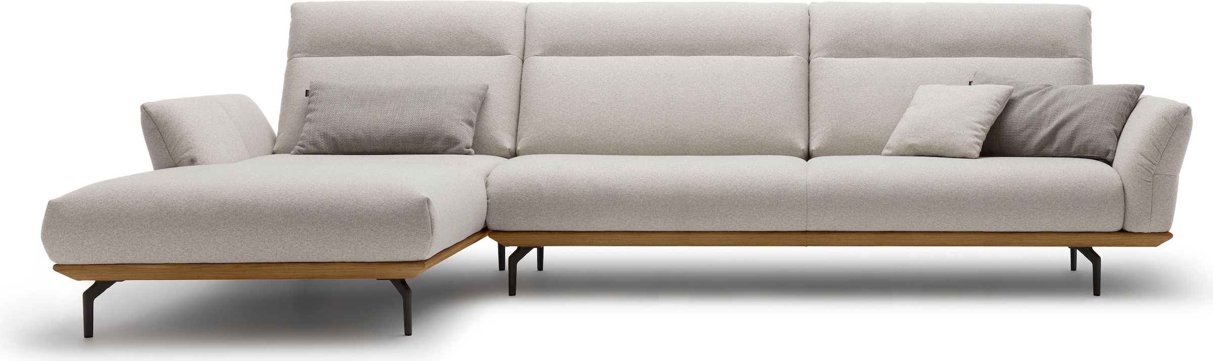 Creation BY ROLF BENZ Ecksofa "CR.460", Sockel in Nussbaum, Winkelfüße in U günstig online kaufen
