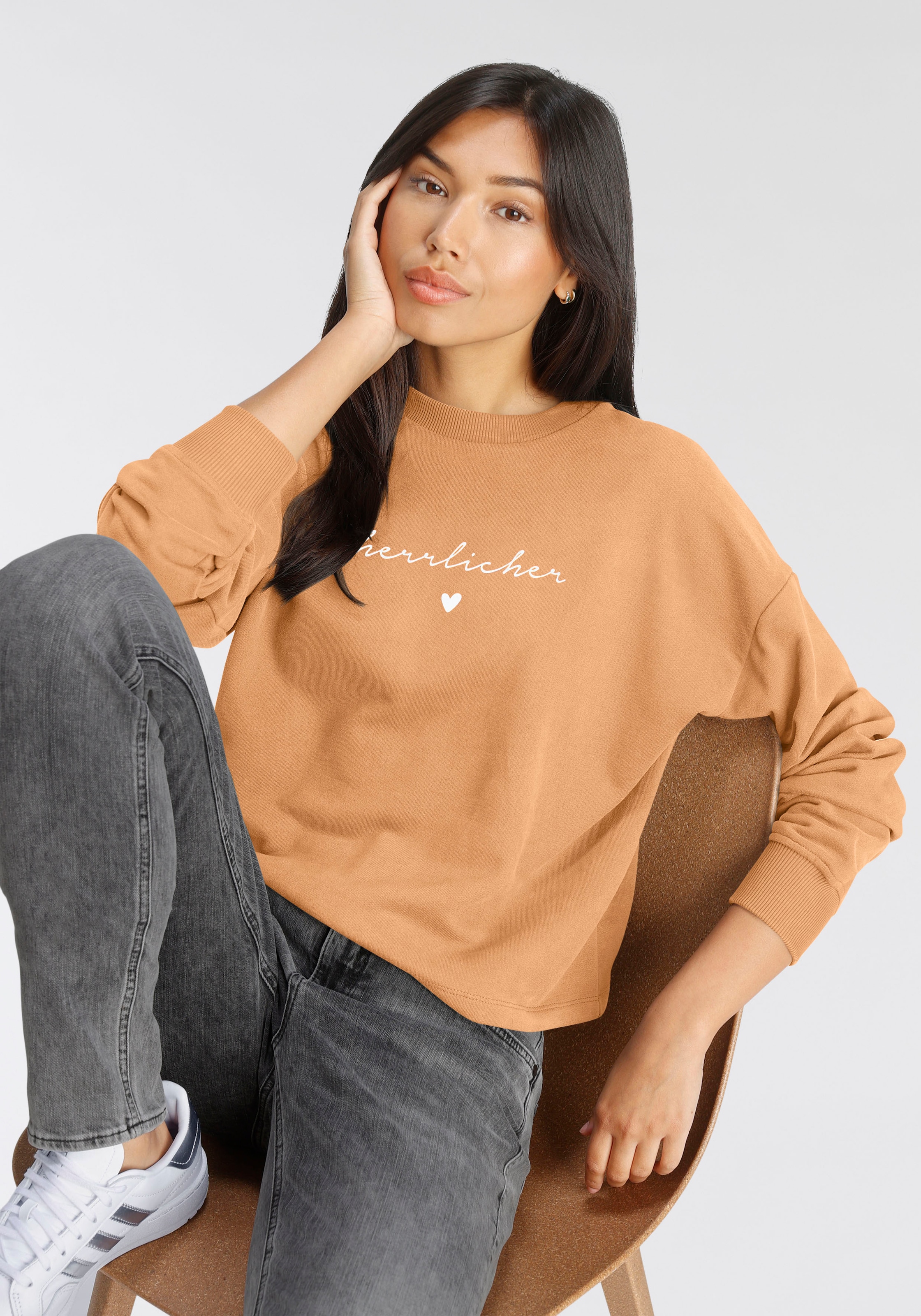 Herrlicher Sweatshirt »OTINA«, mit Herrlicher Logo-Statement-Print