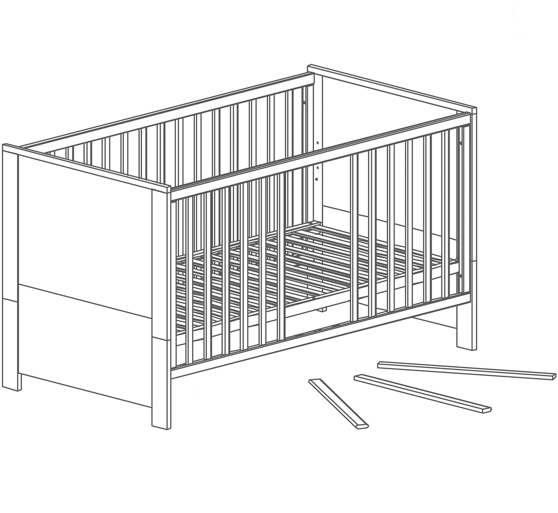 roba® Babymöbel-Set »Olaf«, (Spar-Set, 2 St., Kinderbett, Wickelkommode), mit Kinderbett & Wickelkommode; Made in Europe