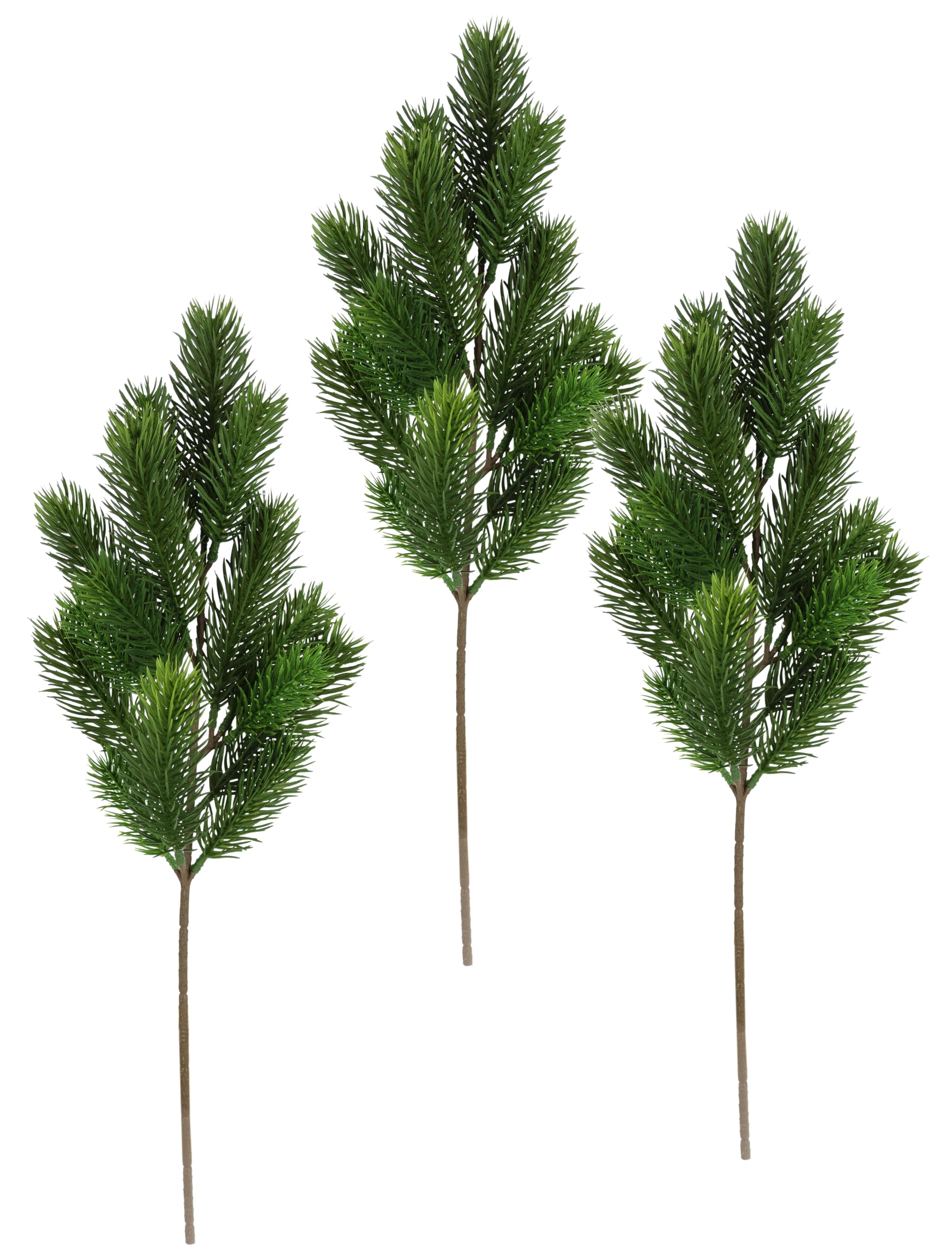 I.GE.A. Kunstzweig "Tannenzweige" 3er Set Künstlicher Tannenbund Adventskranz Weihnachtsdeko Kunstblume