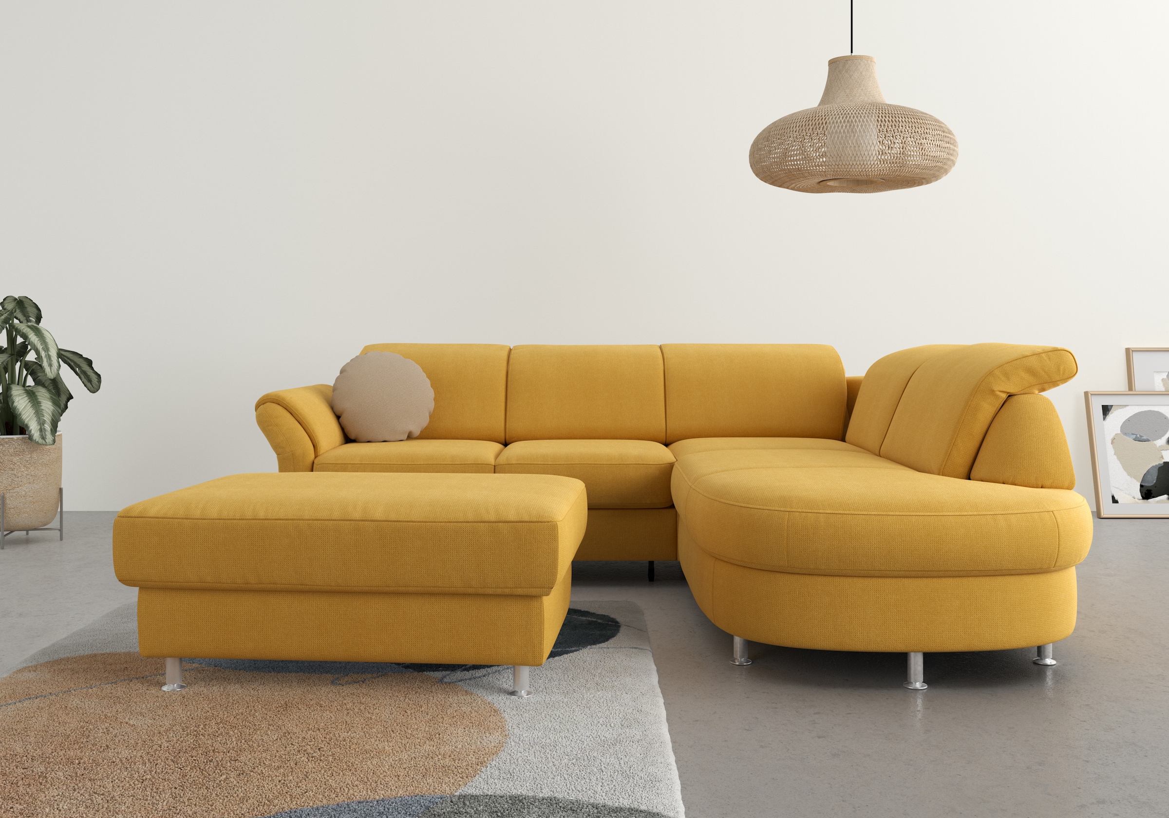 sit&more Ecksofa "Apulia L-Form" wahlweise Schlaffunktion, Bettkasten und Kopf- und Armteilverstellung