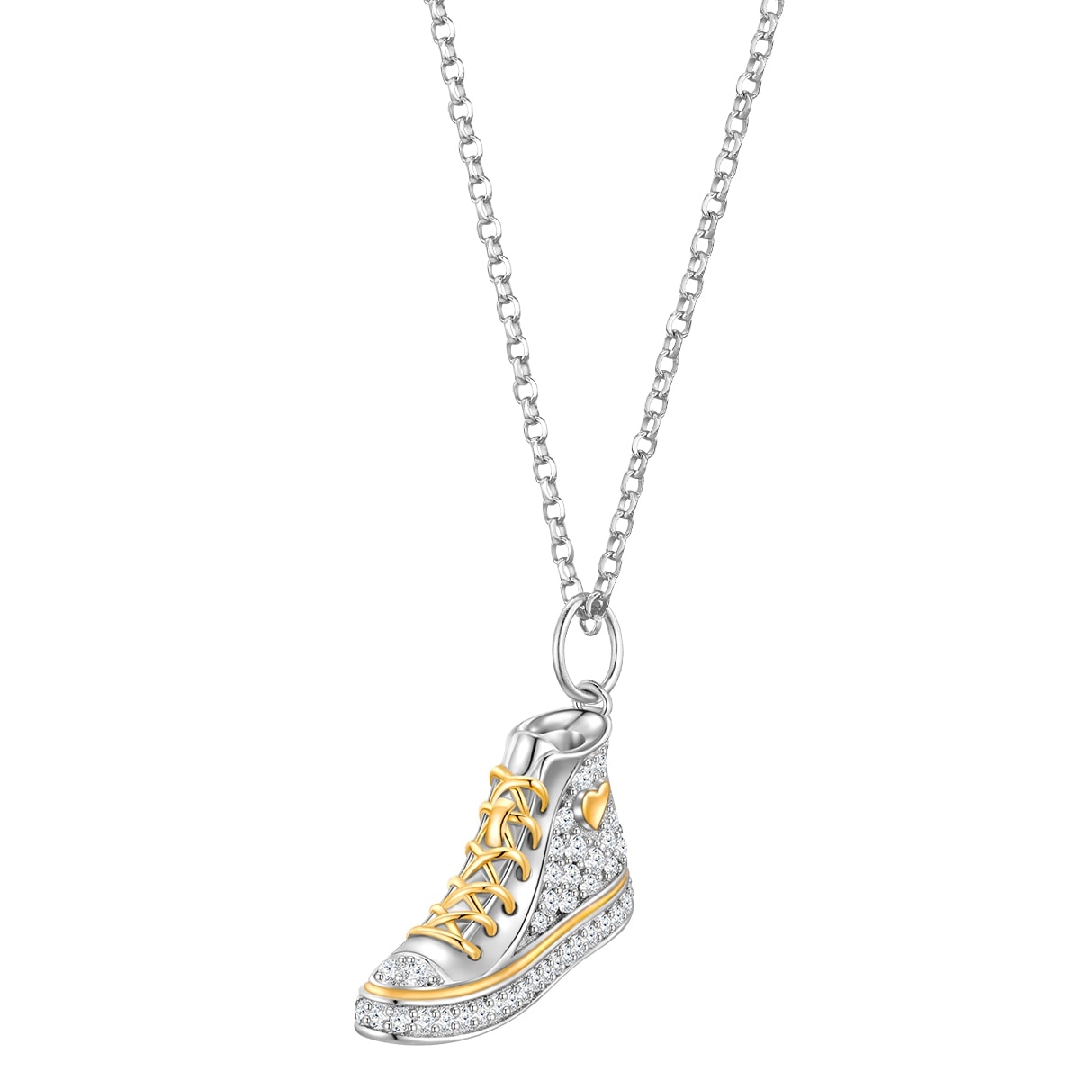 Kette mit Anhänger GLANZSTÜCKE MÜNCHEN "GSM2156", silber, Halsketten, Damen, 45,0cm Basiskette + 5,0cm Verlängerung,mit Zirkonia, Silber 925 (Sterlingsilber), mit Zirkonia