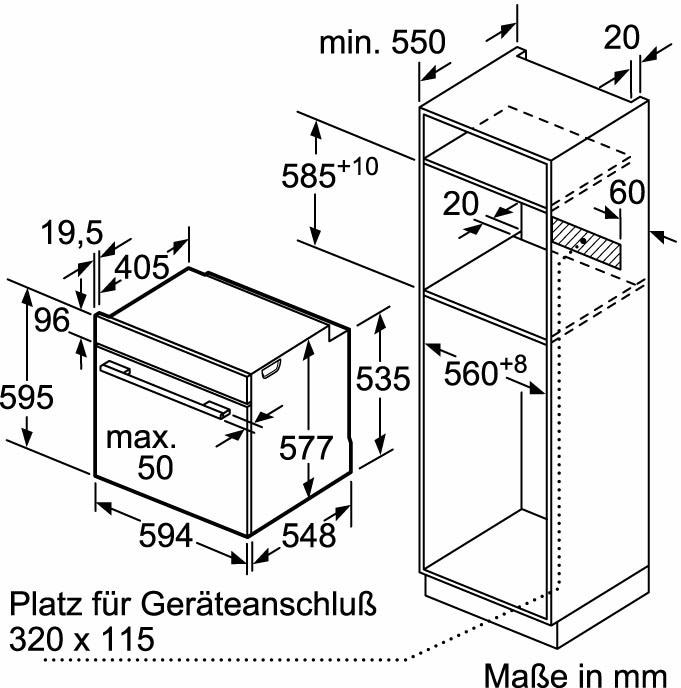 NEFF Pyrolyse Backofen »B6CCH7AN0«, N 50, B6CCH7AN0, mit Teleskopauszug nachrüstbar, Pyrolyse-Selbstreinigung, mit Hide®