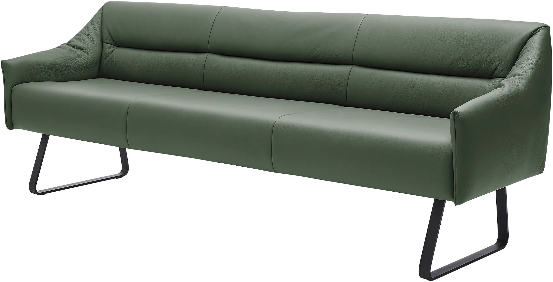 Essbank MUSTERRING "JustB SP500", grün, B:262cm H:86cm T:70cm, Sitzbänke, Essbank, Metallkufe schwarz, verschiedene Farben, Breite 220 oder 250 cm 3