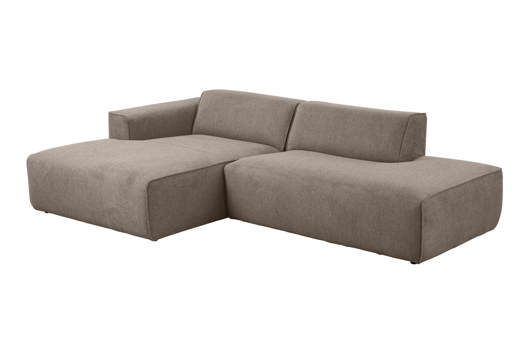 andas Ecksofa »Noord mit Kedernaht, Breite 227 cm«, Cord, Struktur, Webstoff, mit Wellenunterfederung, Massivholzrahmen