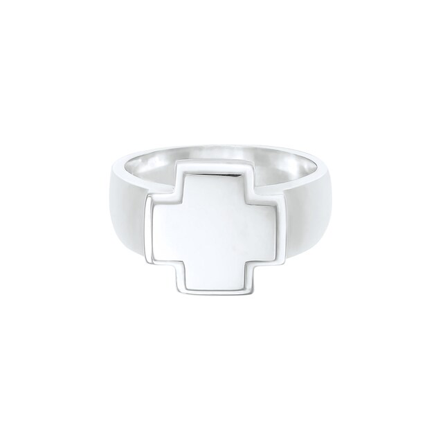 Kuzzoi Silberring »Herren Siegelring Bandring Kreuz 925 Silber« online  bestellen | BAUR