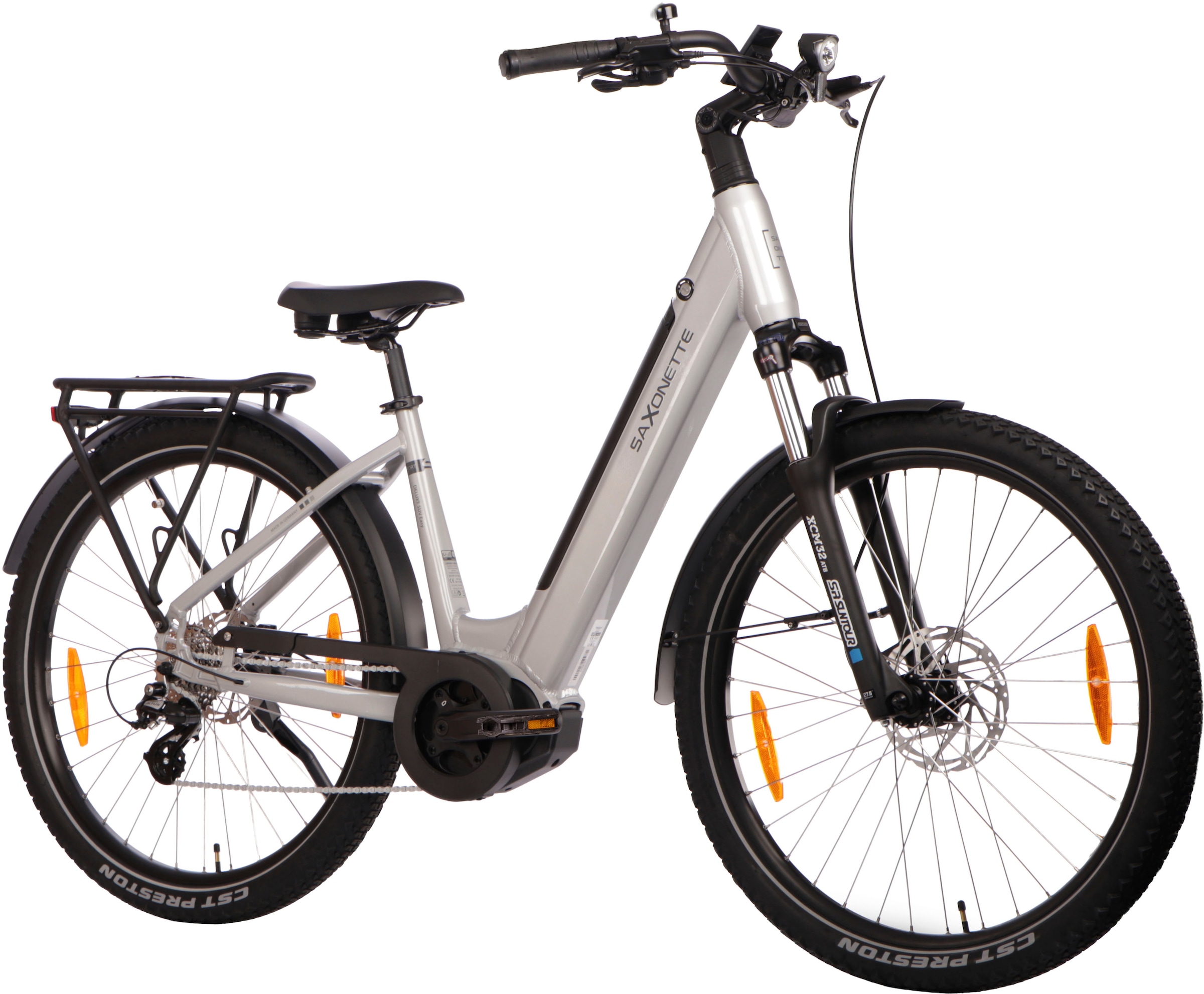 SAXONETTE E-Bike »SAXONETTE Trekkingrad Deluxe SUV easy (Wave)«, 8 Gang, Shimano, ALTUS-8 Gänge, Mittelmotor 250 W, (Packung), (mit integr. Akku), Elektrofahrrad für Damen u. Herren