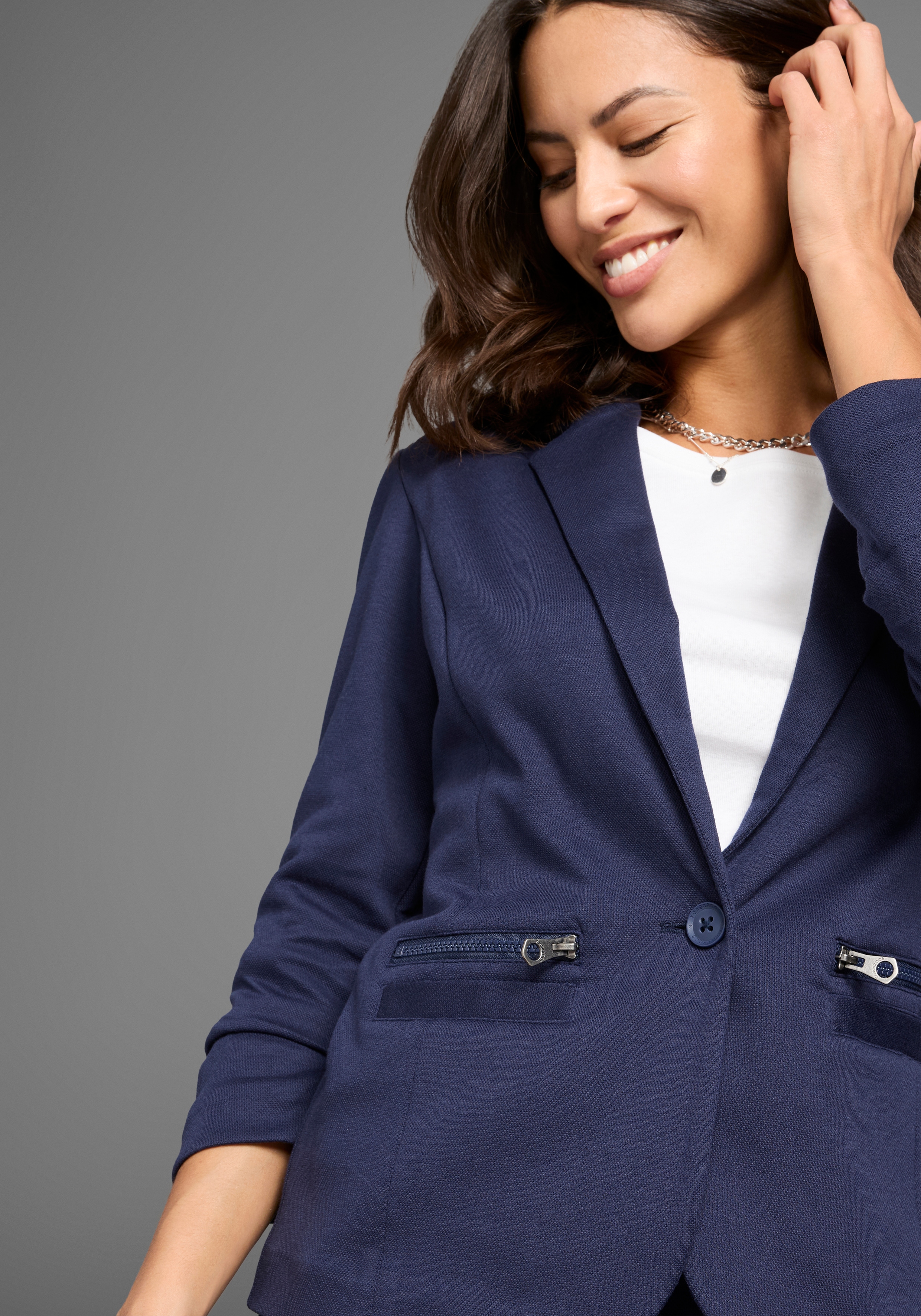 Thumbnail - KangaROOS Sweatblazer aus weichem Piqué - NEUE KOLLEKTION