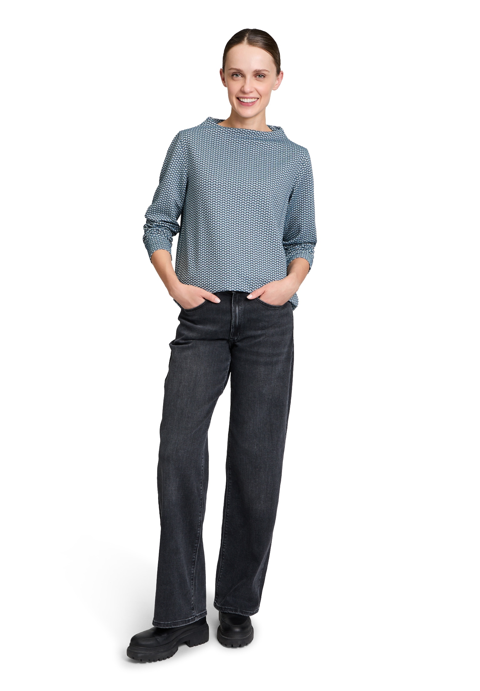 Betty&Co Kurzarmshirt »Betty & Co Damen Strukturshirt mit Turtle Neck«, (1 tlg.), Struktur