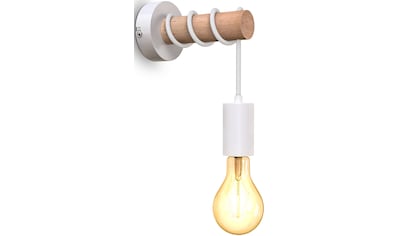 Wandleuchte »BK_WL1357 Wandlampe Innen, Industrial-Design, Retro, MetalI, Holz«, 1...